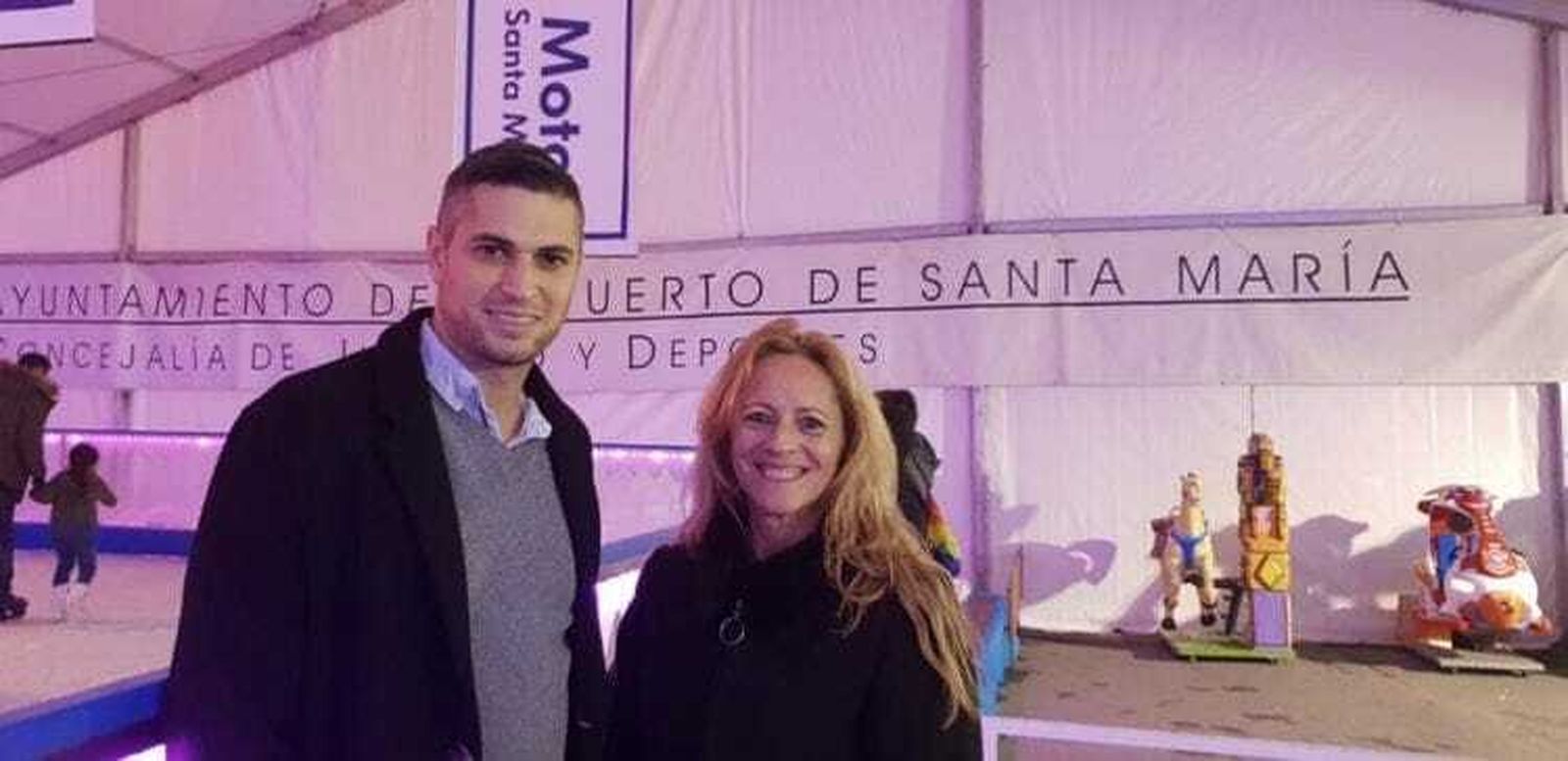 Ángel M.González y Ana María Arias, en la pista de hielo el pasado año.