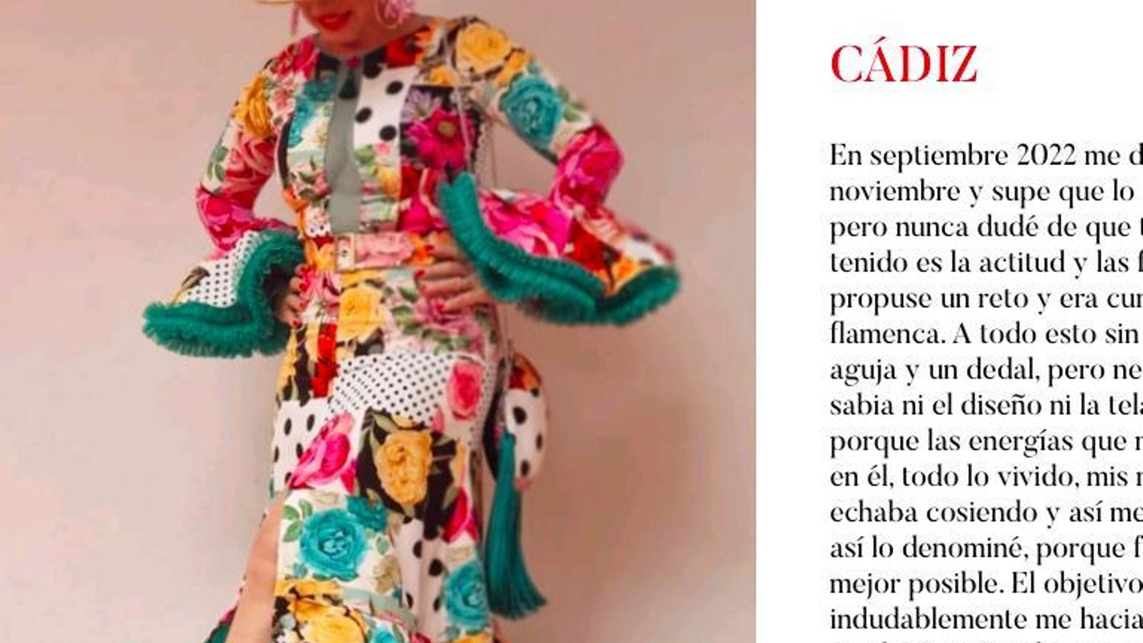 La historia de Ana en la web del proyecto Lanjarón, Vestido Origen.