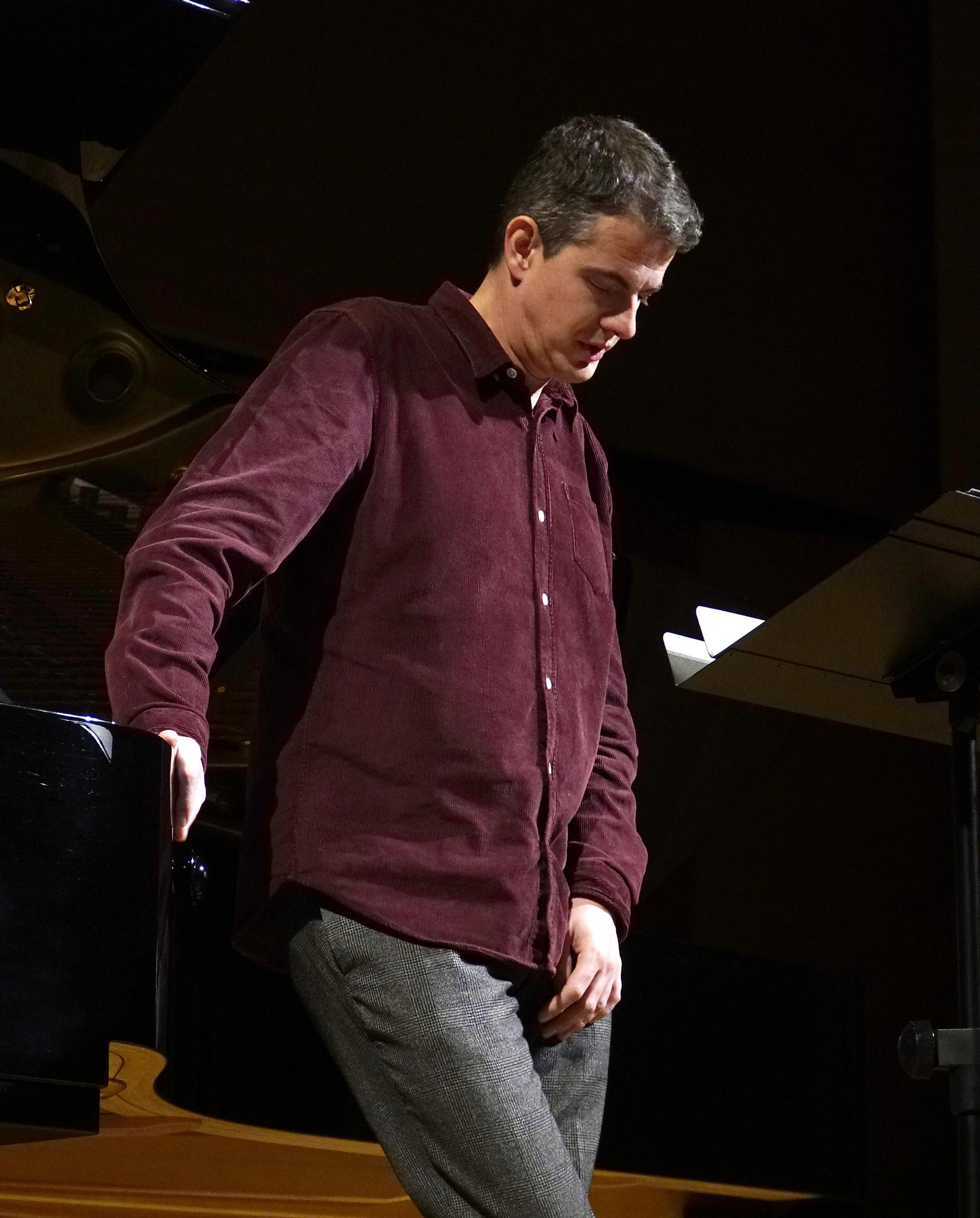 El cantante francés durante la prueba de sonido.