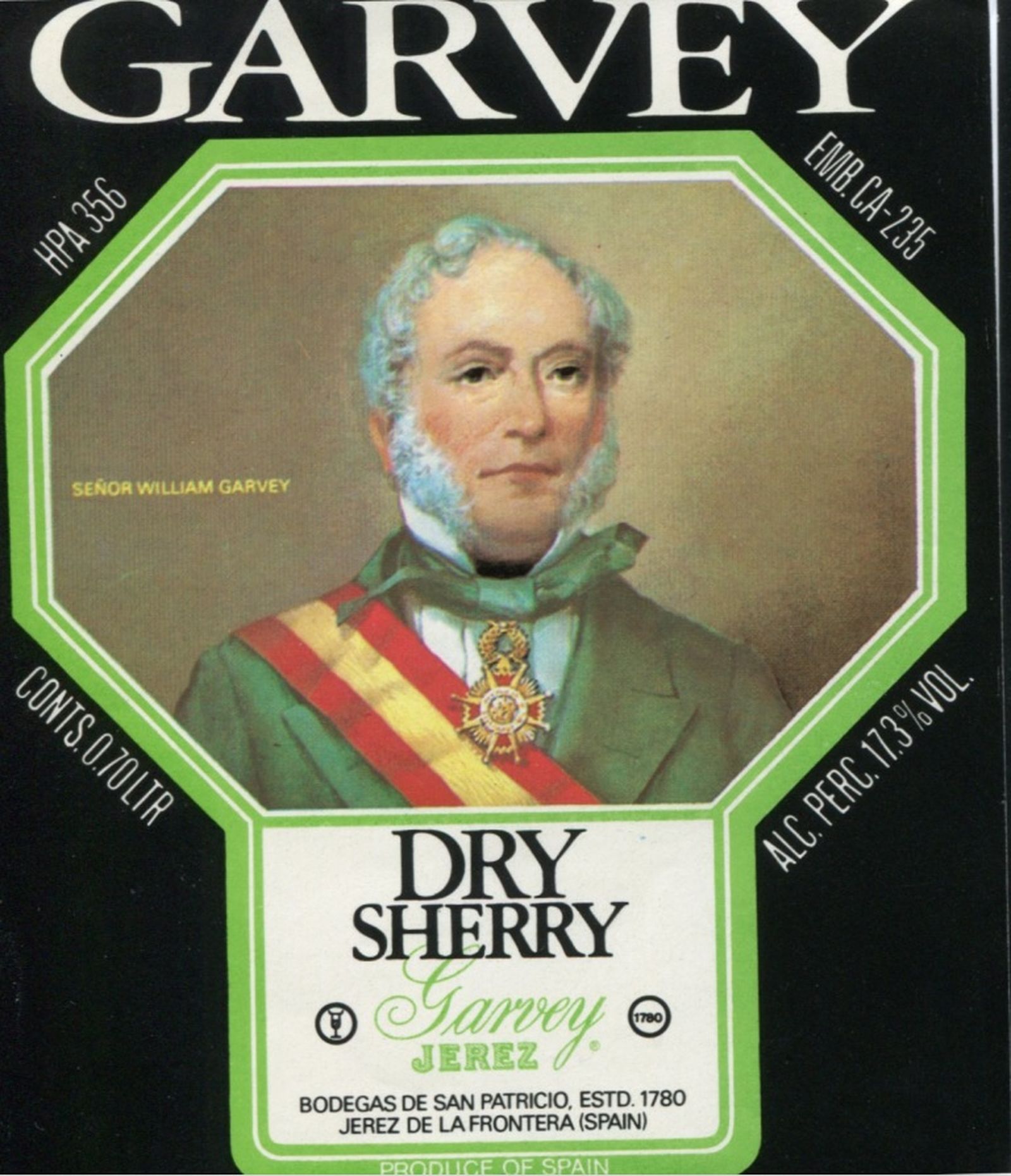 Retrato del irlandés William Garvey.