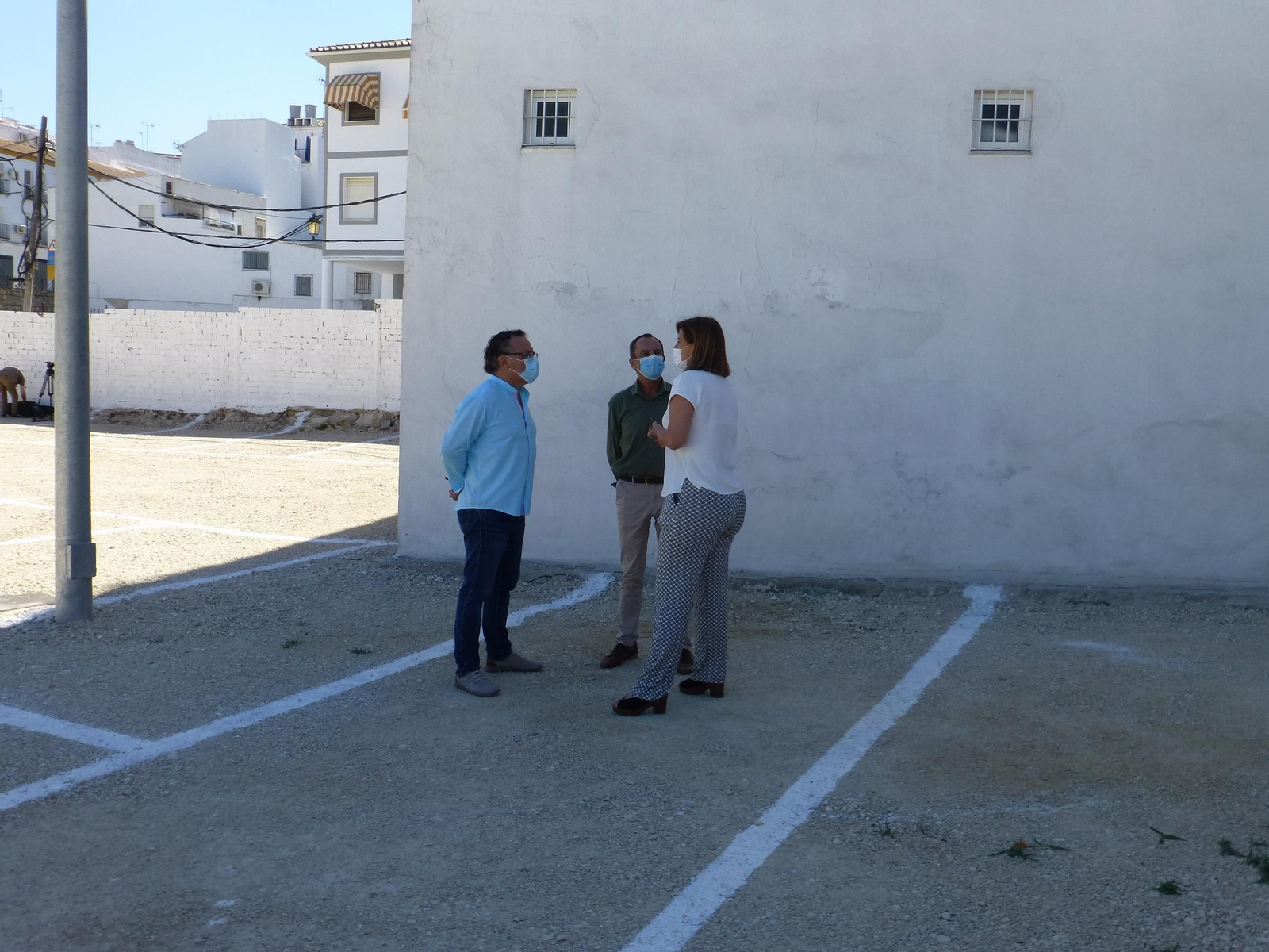 Zona de los nuevos aparcamientos en Baena.