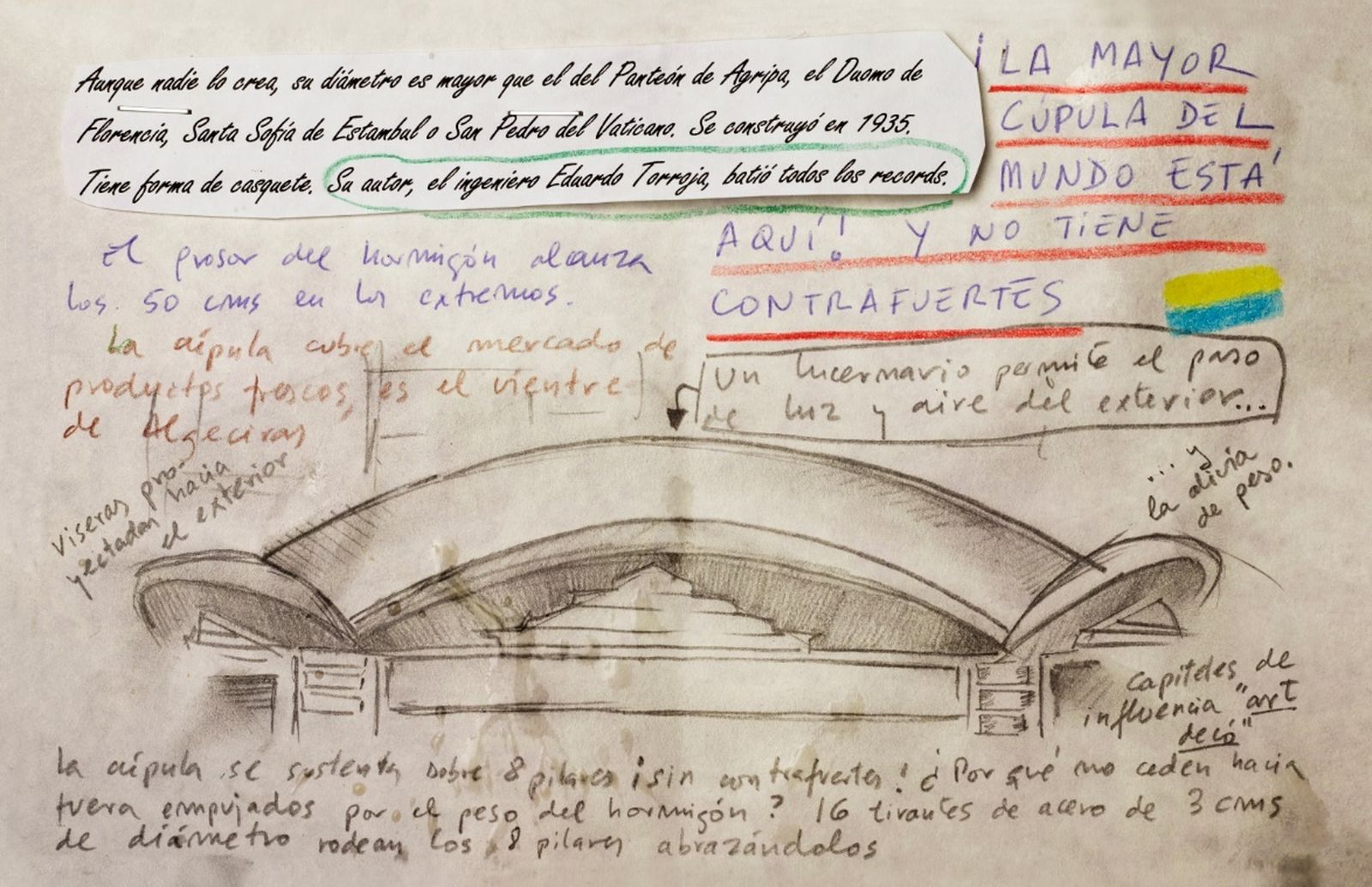Una las ilustraciones de la Guía secreta: la cúpula del mercado Ingeniero Torroja