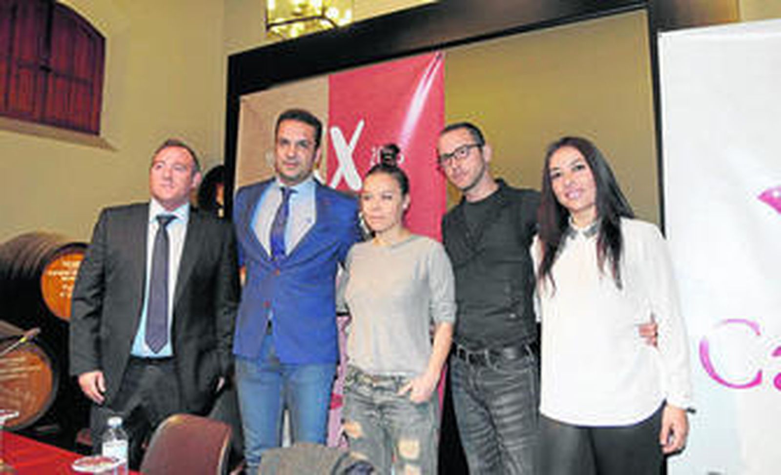 Manuel Jesús Feria, de Cajasur, Jesús Méndez, Rocío Molina, Miguel Ángel Corbacho y Elena Algado.