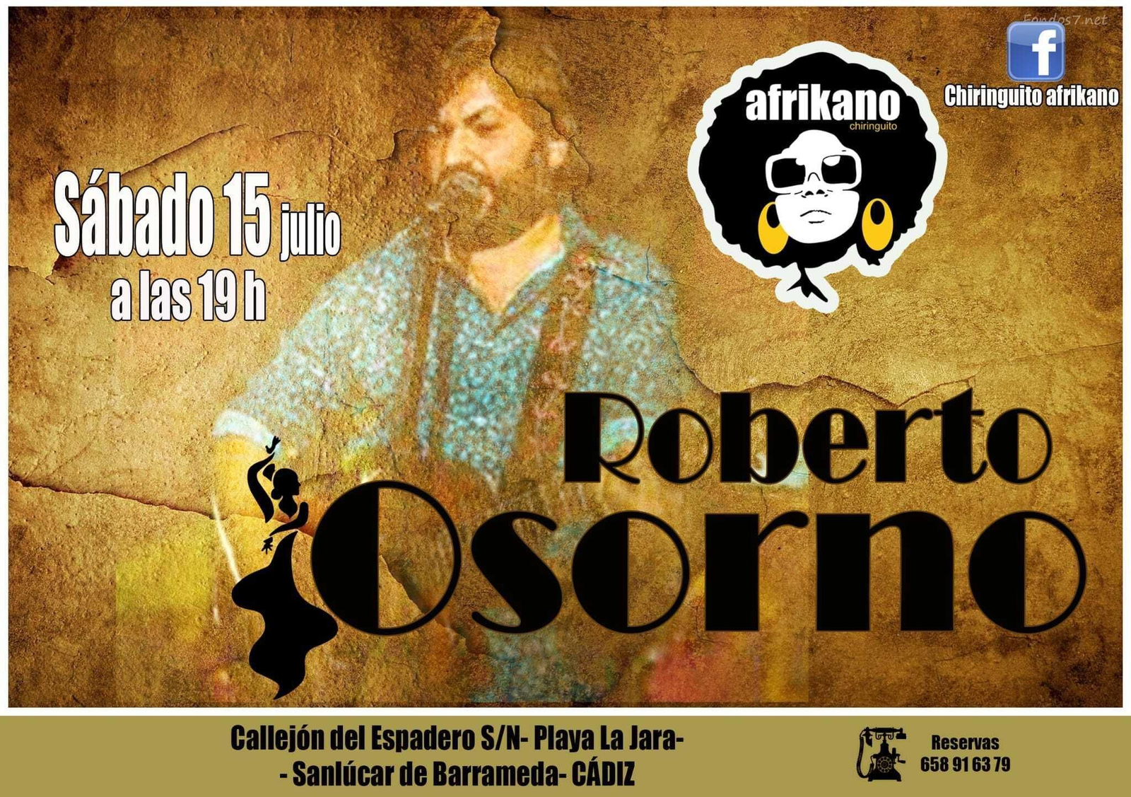 Roberto Osorno, en Afrikano Chiringuito, Sanlúcar Roberto Osorno, en Afrikano Chiringuito, Sanlúcar