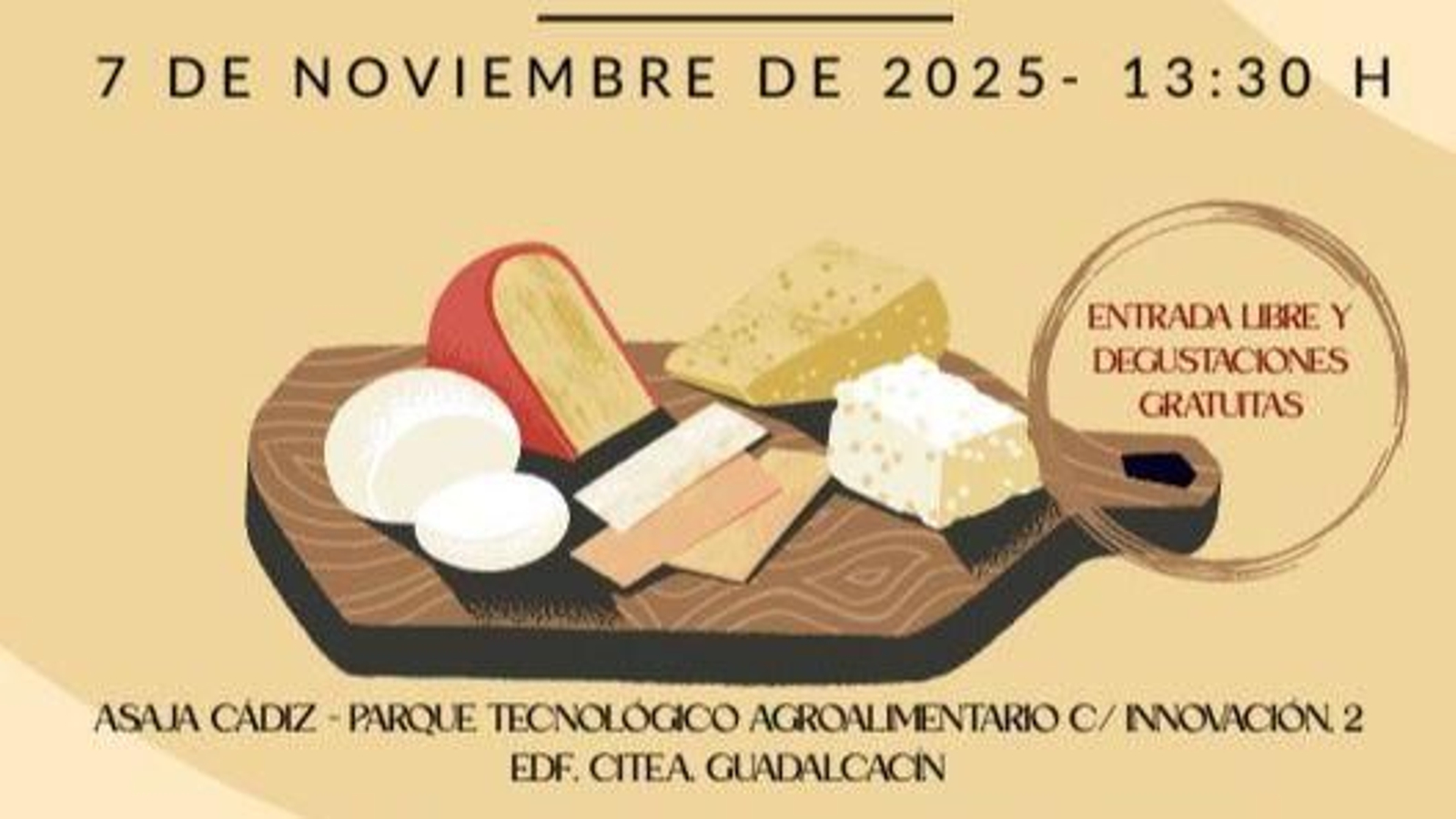 Detalle del cartel de la muestra y degustación de productos de la provincia.