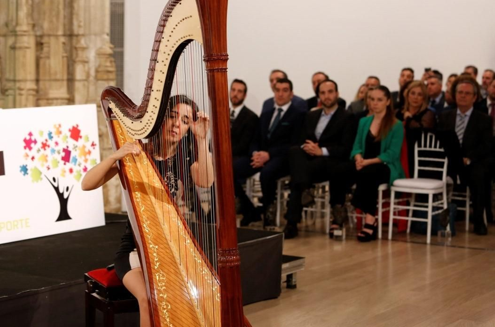 Cristina Montes ofreció un recital con su arpa que cautivó a los asistentes.