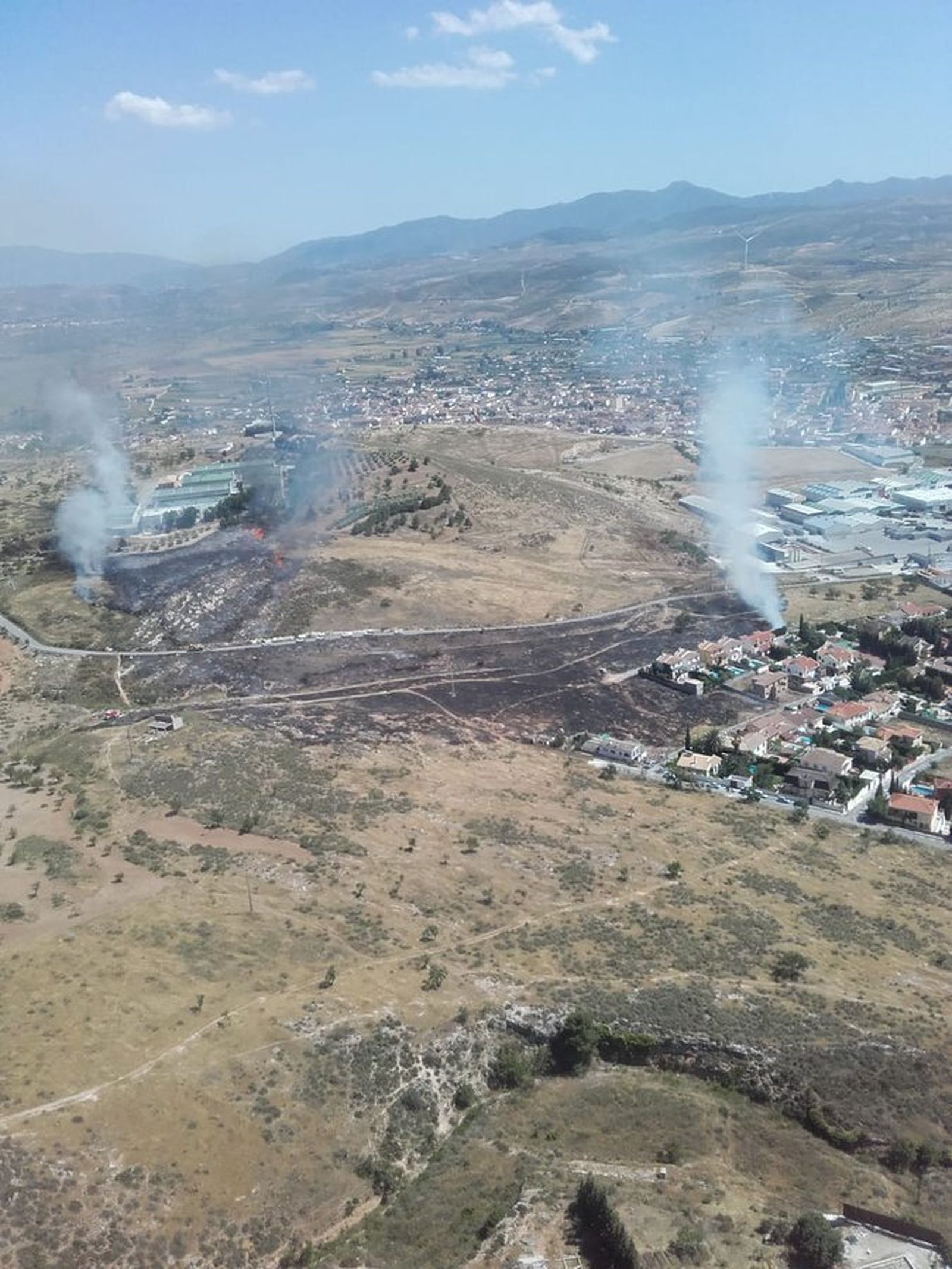 Imagen del incendio en Padul.