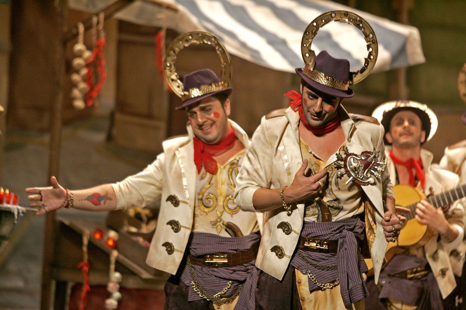 Dani Obregón, con la comparsa 'Los Santos'.