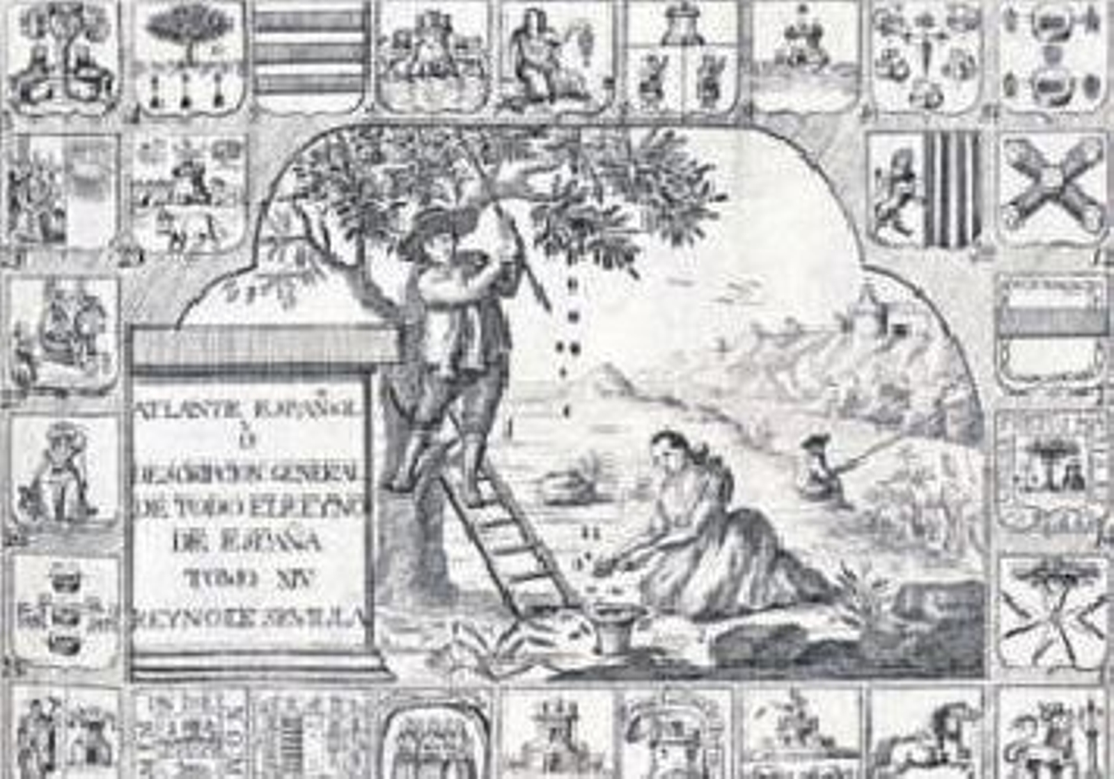 Grabado de Juan Fernando Palomino en 'Atlante español'.