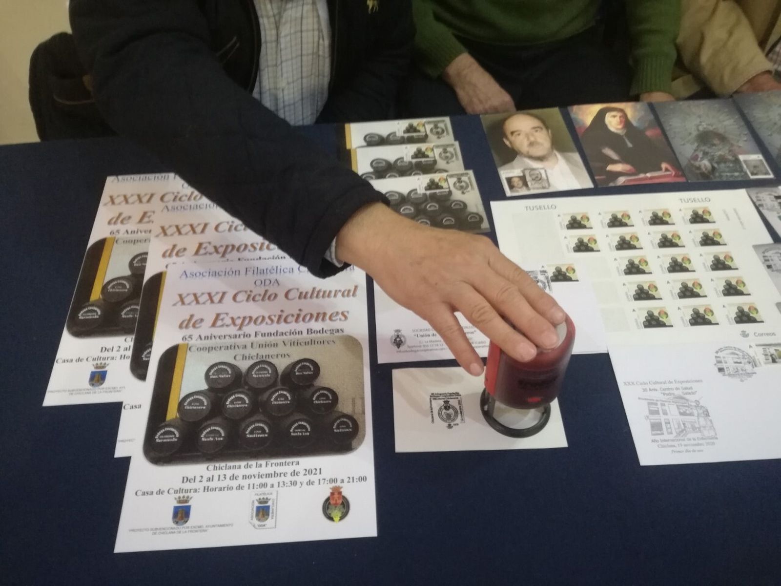 Imagen del matasellos dedicado a la Unión de Viticultores Chiclaneros.