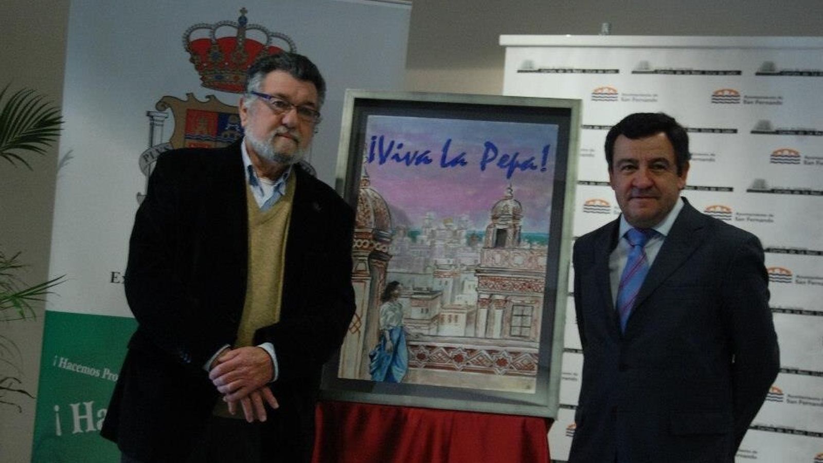 José Loaiza, presidente local del PP, con Alfonso Berraquero, en una imagen de archivo que corresponde a la presentación del cartel de los actos del Día de la Provincia que organiza la Diputación Provincial.