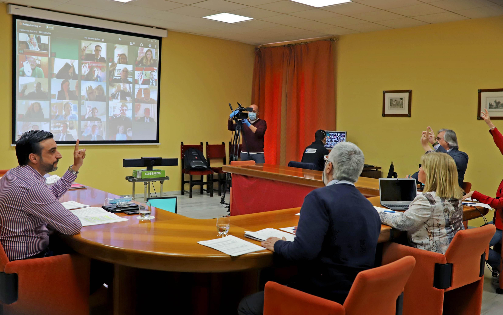 Un instante del pleno municipal celebrado este miércoles de manera telemática. Un instante del pleno municipal celebrado este miércoles de manera telemática.