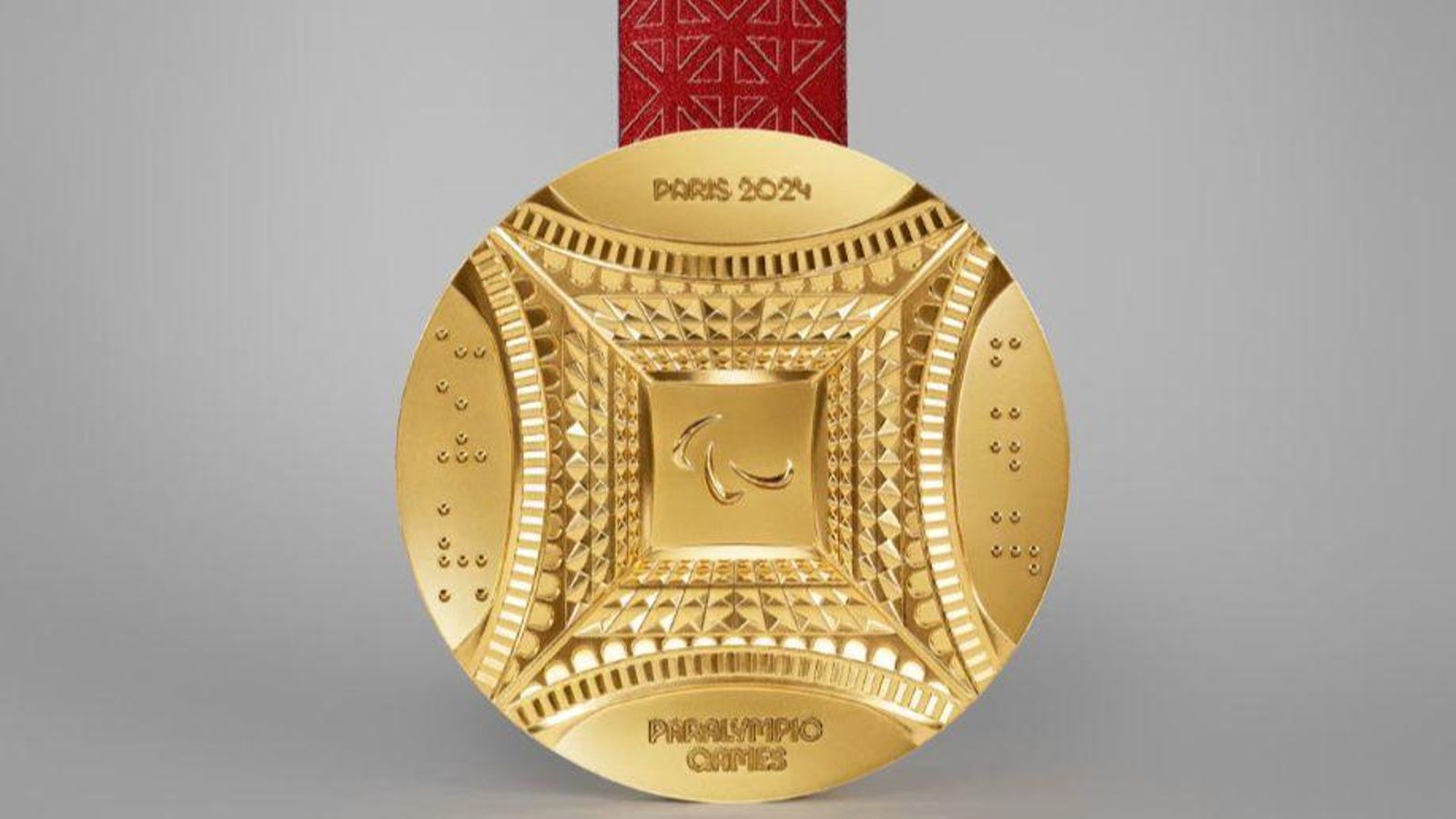 Parte trasera de la medalla paraolímpica Parte trasera de la medalla paraolímpica