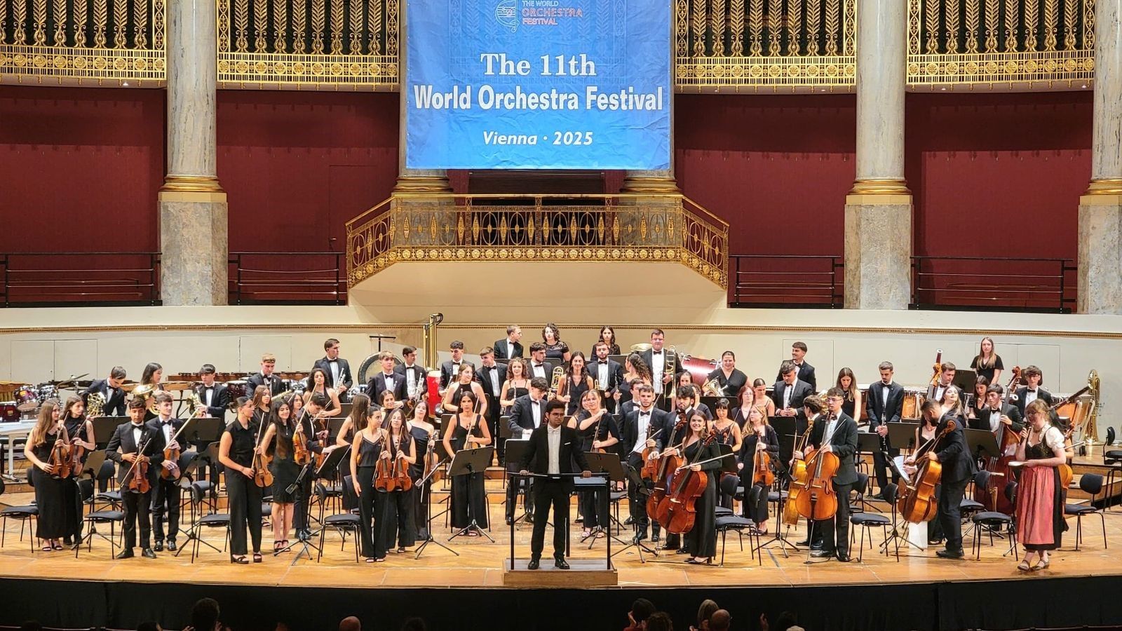 La Joven Orquesta Campos Andaluces, durante un concierto en Viena.