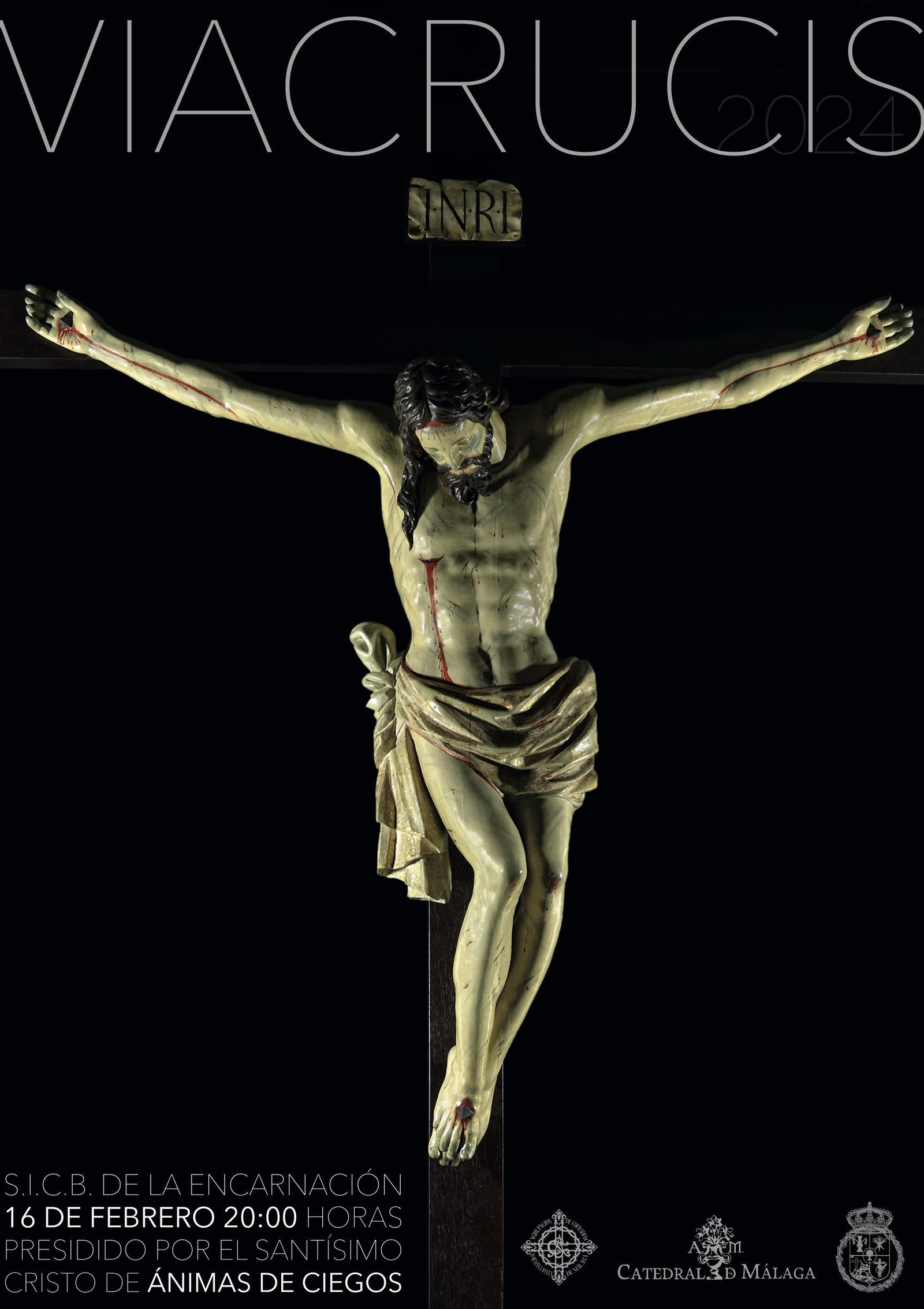 El Santísimo Cristo de Ánimas de Ciegos de las Reales Cofradías Fusionadas, imagen que presidirá la oración este año.