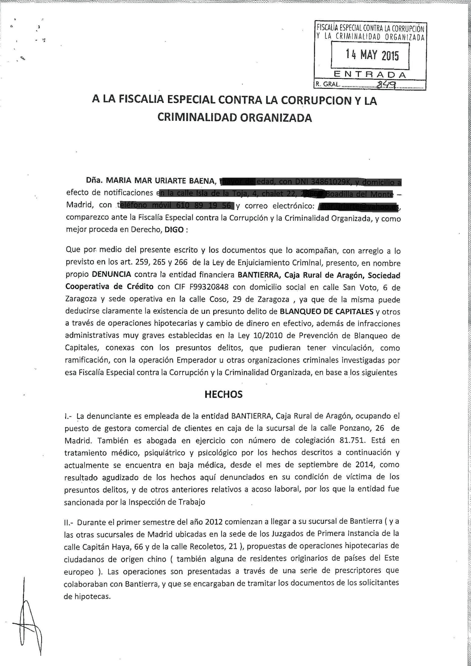 Una abogada almeriense destapa el blanqueo de capitales de Bantierra
