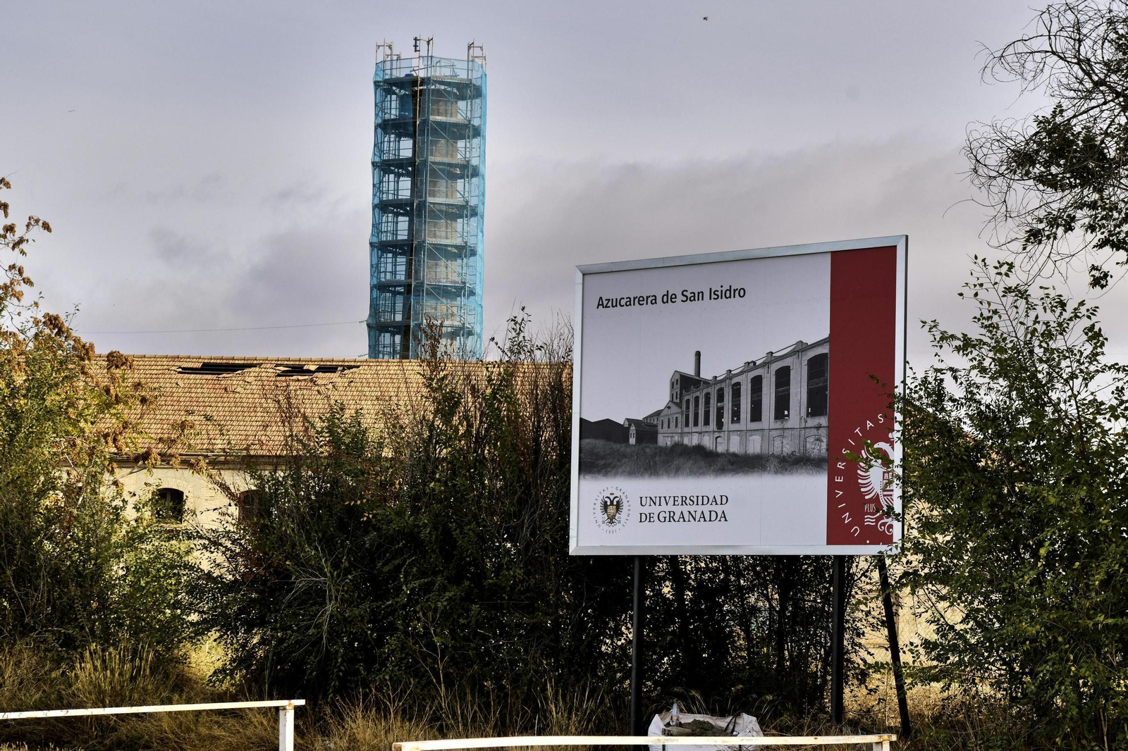 Chimenea de la Azucarera de San Isidro, futuro campus de la Universidad de Granada