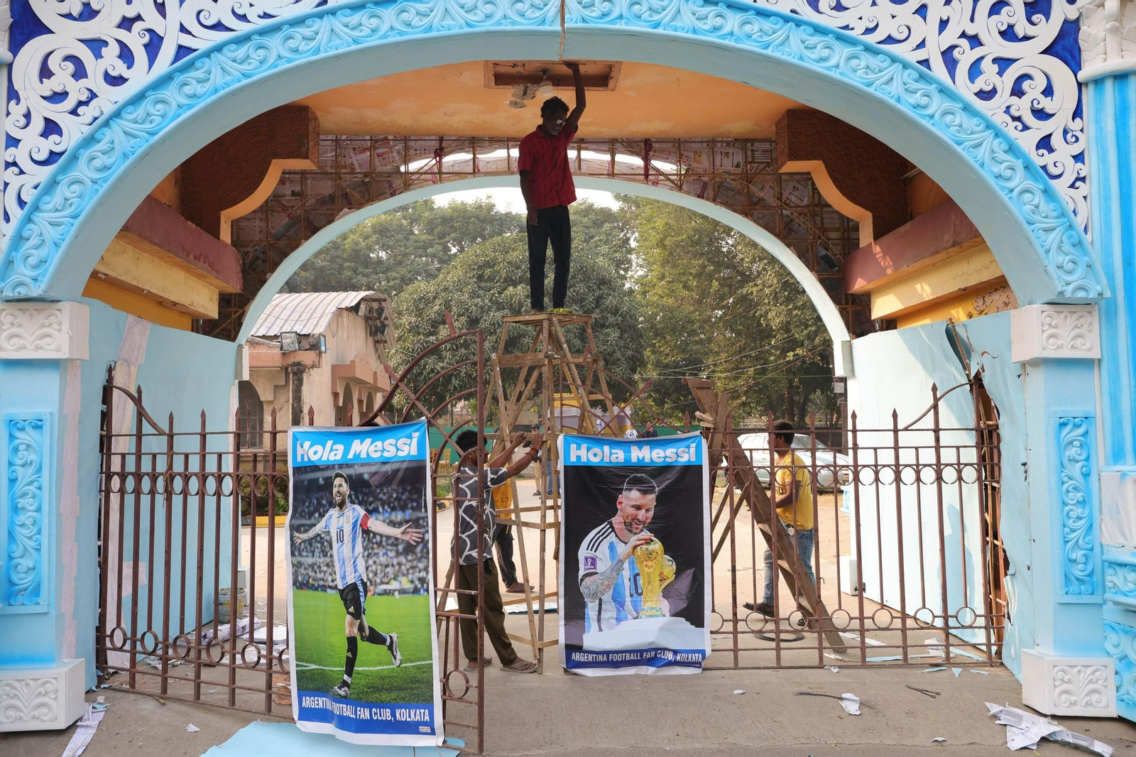 Las fotos de los disturbios por una visita de Leo Messi a Calcuta