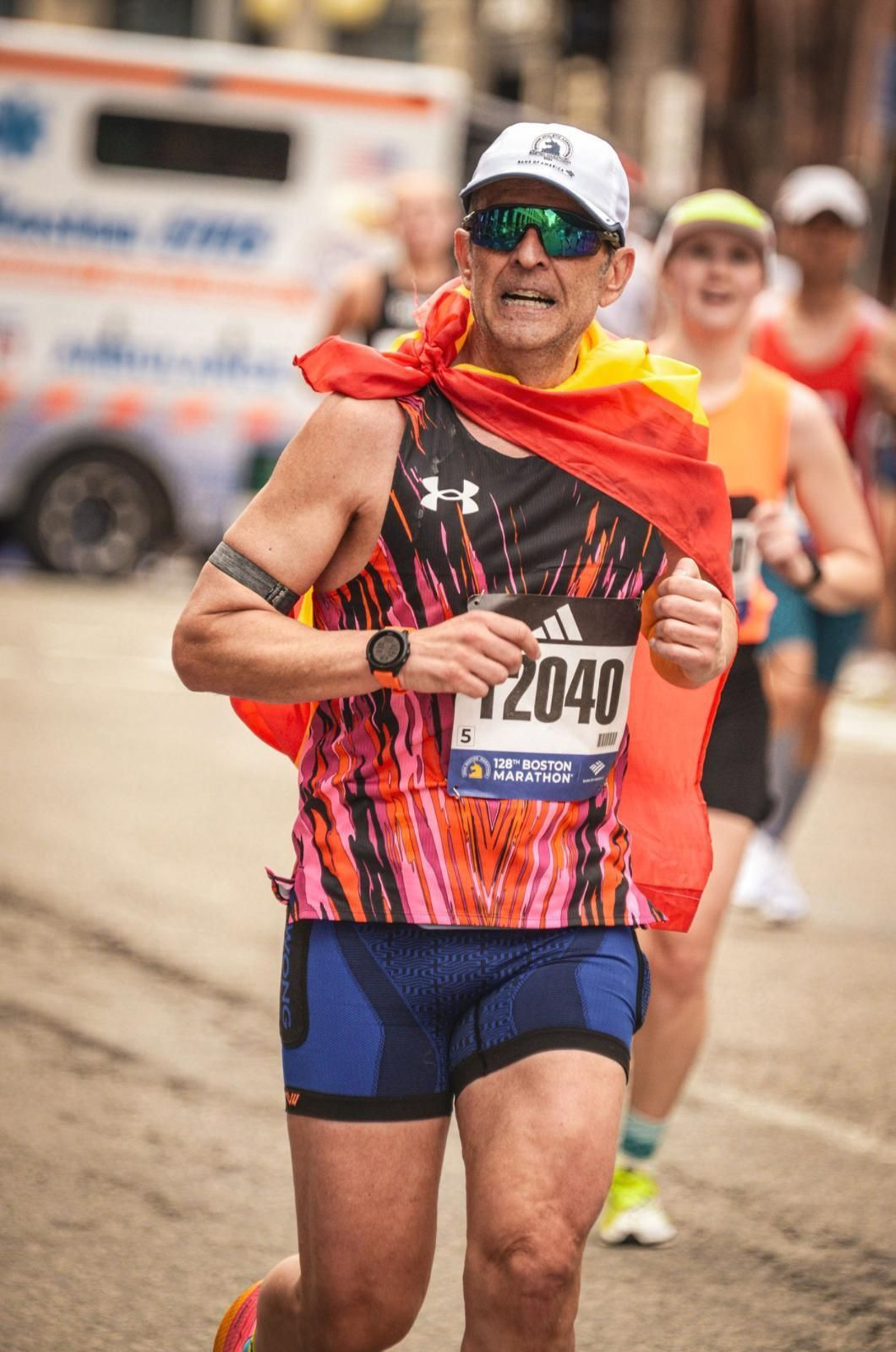 El Doctor Ríos a su paso por uno de los tramos de la prueba celebrada en Boston.