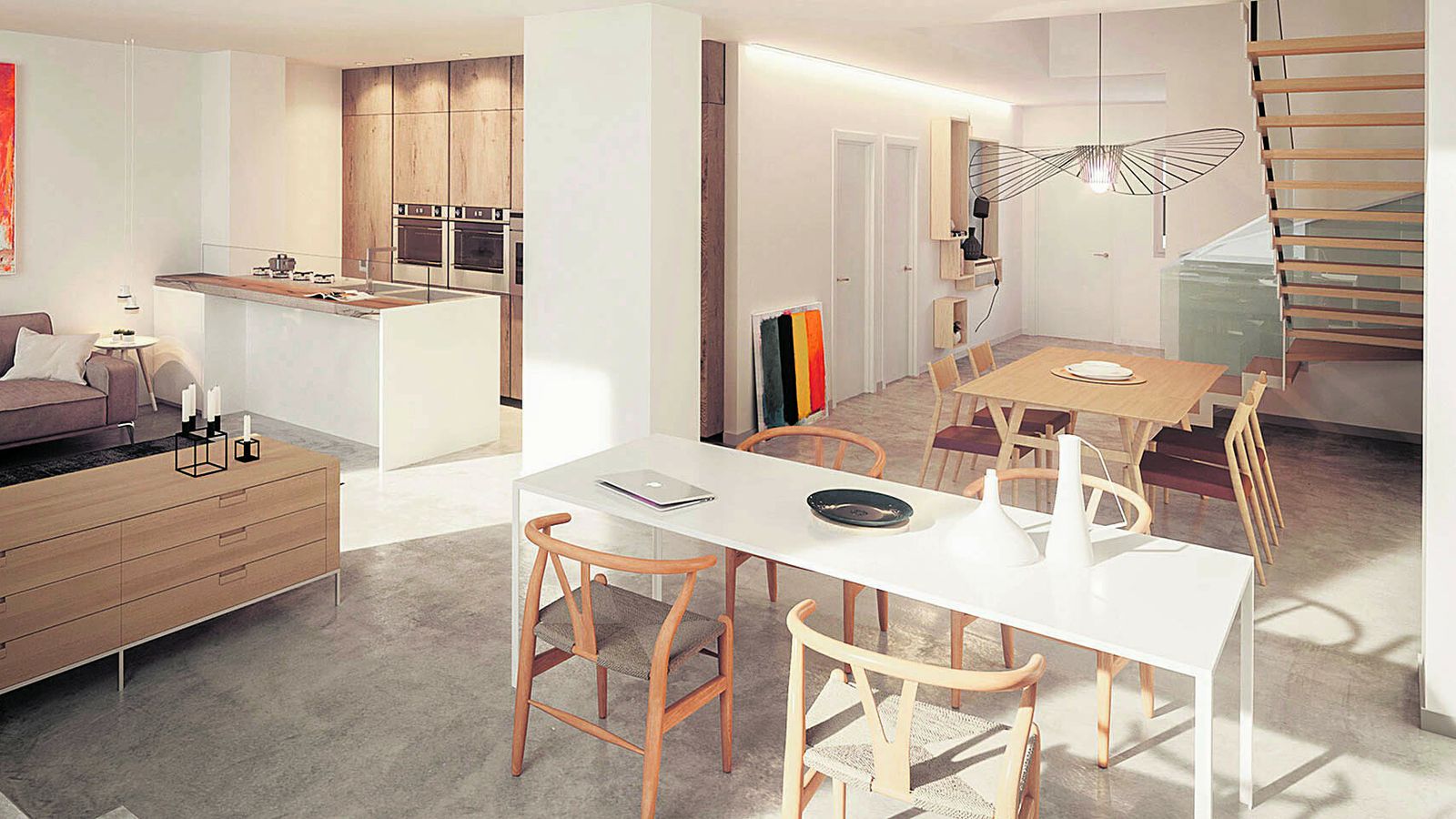 Interior de una de las 30 viviendas, que tendrán una configuración distinta cada una.