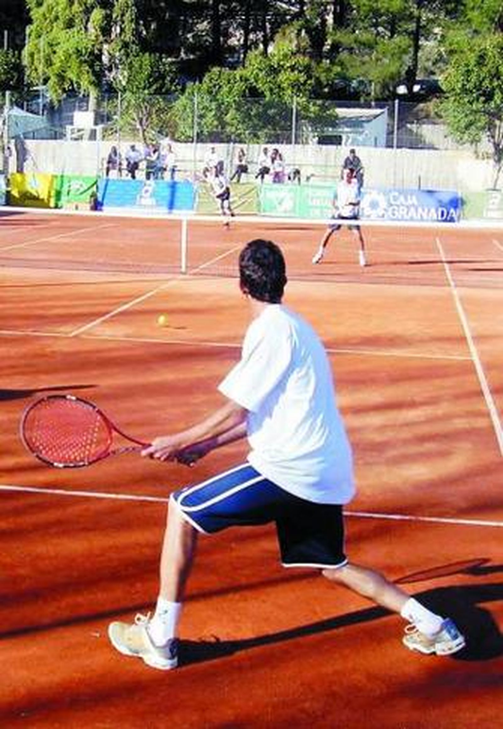Diego Puerto, en el partido de dobles de ayer.