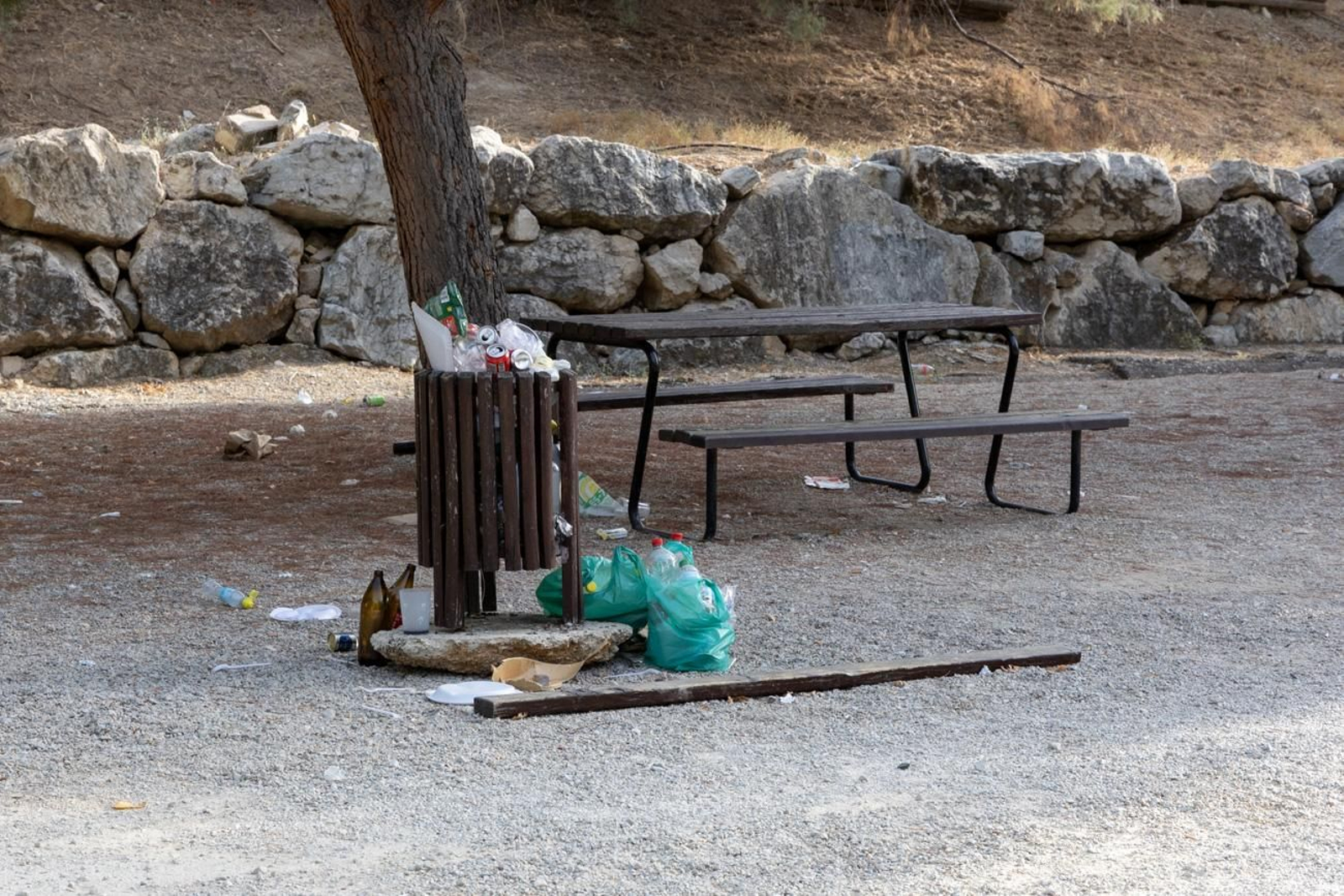 Estado de abandono del parque del Cerro de las Canteras
