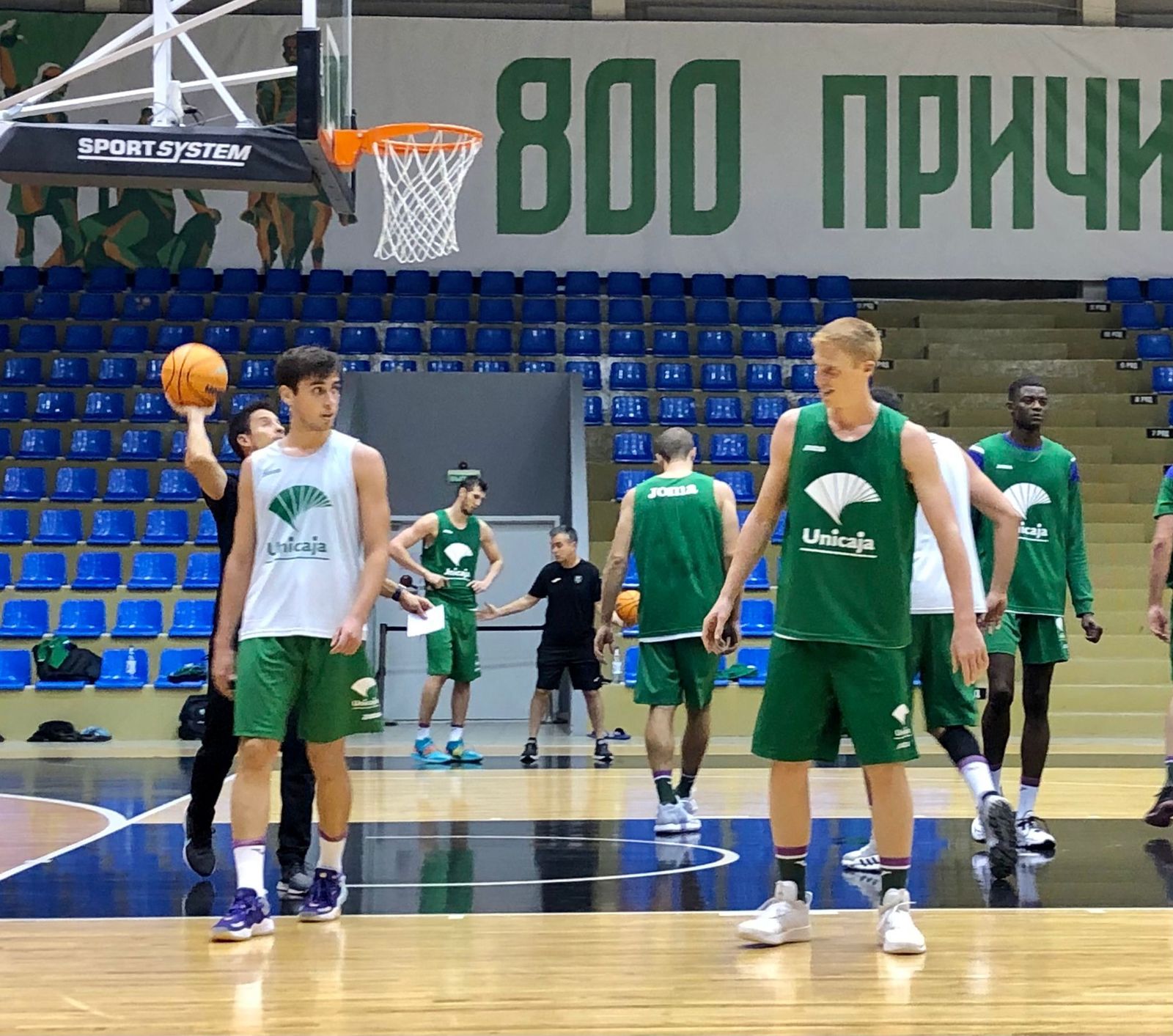 Las fotos del entrenamiento del Unicaja en Novgorod