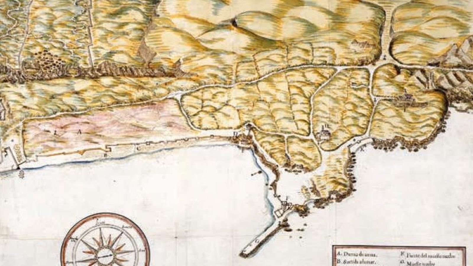 El Muelle Nuevo o South Mole, según Luis Bravo de Acuña en 1627.