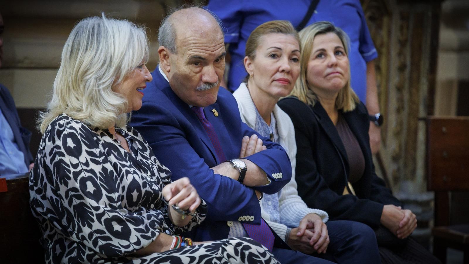 Mercedes Colombo, Juan Carlos Jurado, Tania Barcelona y Loli Pavón, durante la presentación de los actos del 300 aniversario de San Lorenzo.