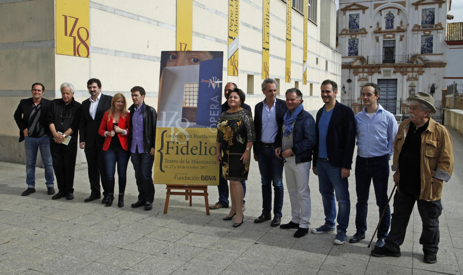 Los principales cantantes y responsables artísticos de 'Fidelio' acompañaron al maestro Halffter y al director teatral José Carlos Plaza en la presentación.