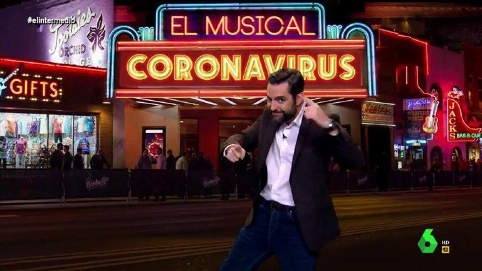 Dani Mateo y su sección 'Musical del coronavirus' en 'El intermedio'.