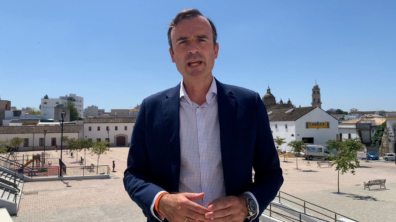 Manuel Méndez, portavoz del grupo municipal de Ciudadanos, fotografiado en la Plaza Belén.