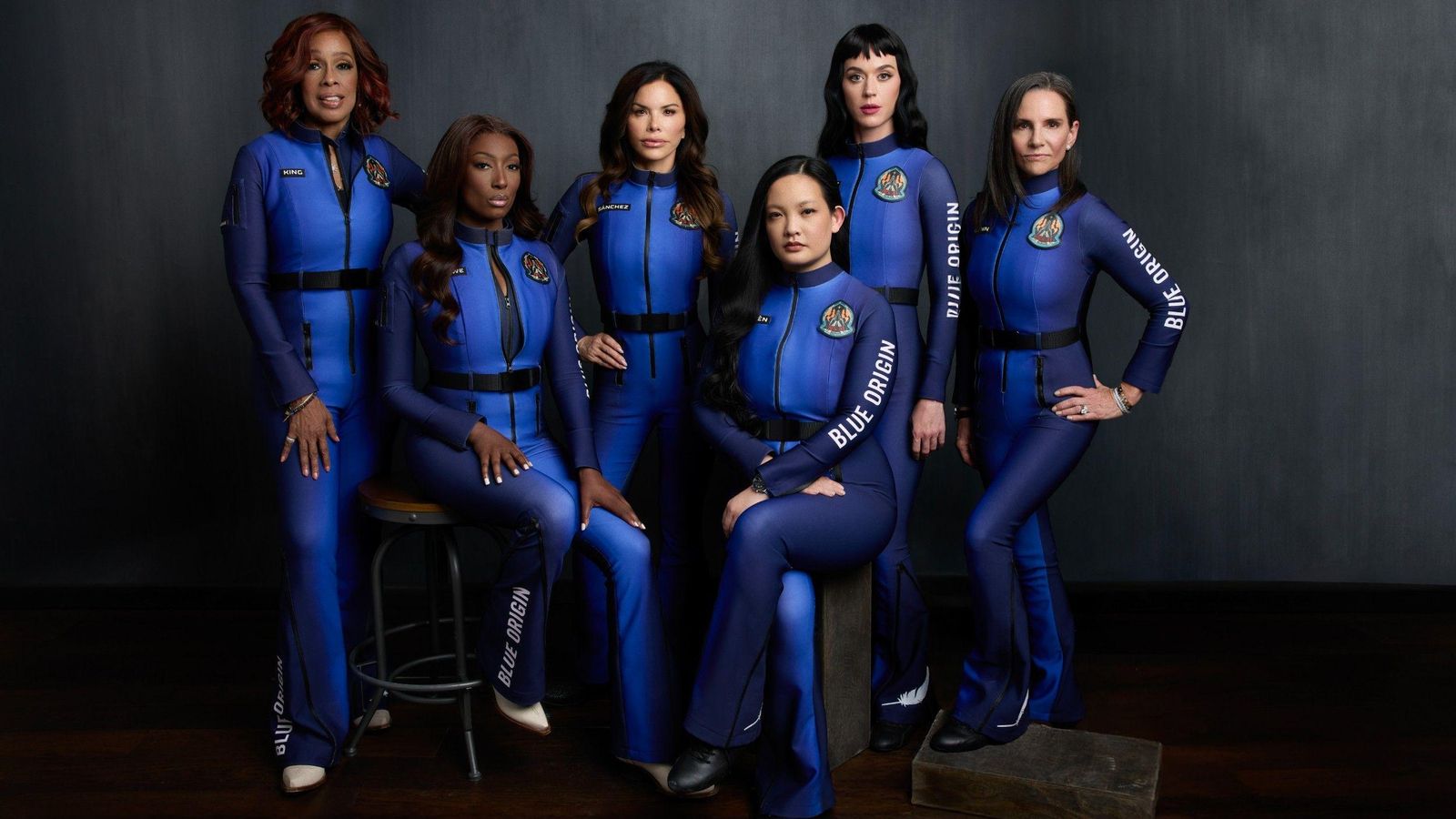 Las seis mujeres que viajaron en la cápsula de Blue Origin.