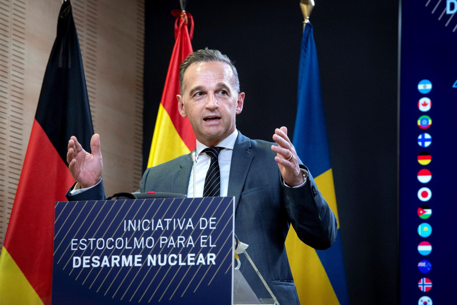 El ministro alemán de Exteriores, Heiko Maas, durante una rueda de prensa en Madrid
