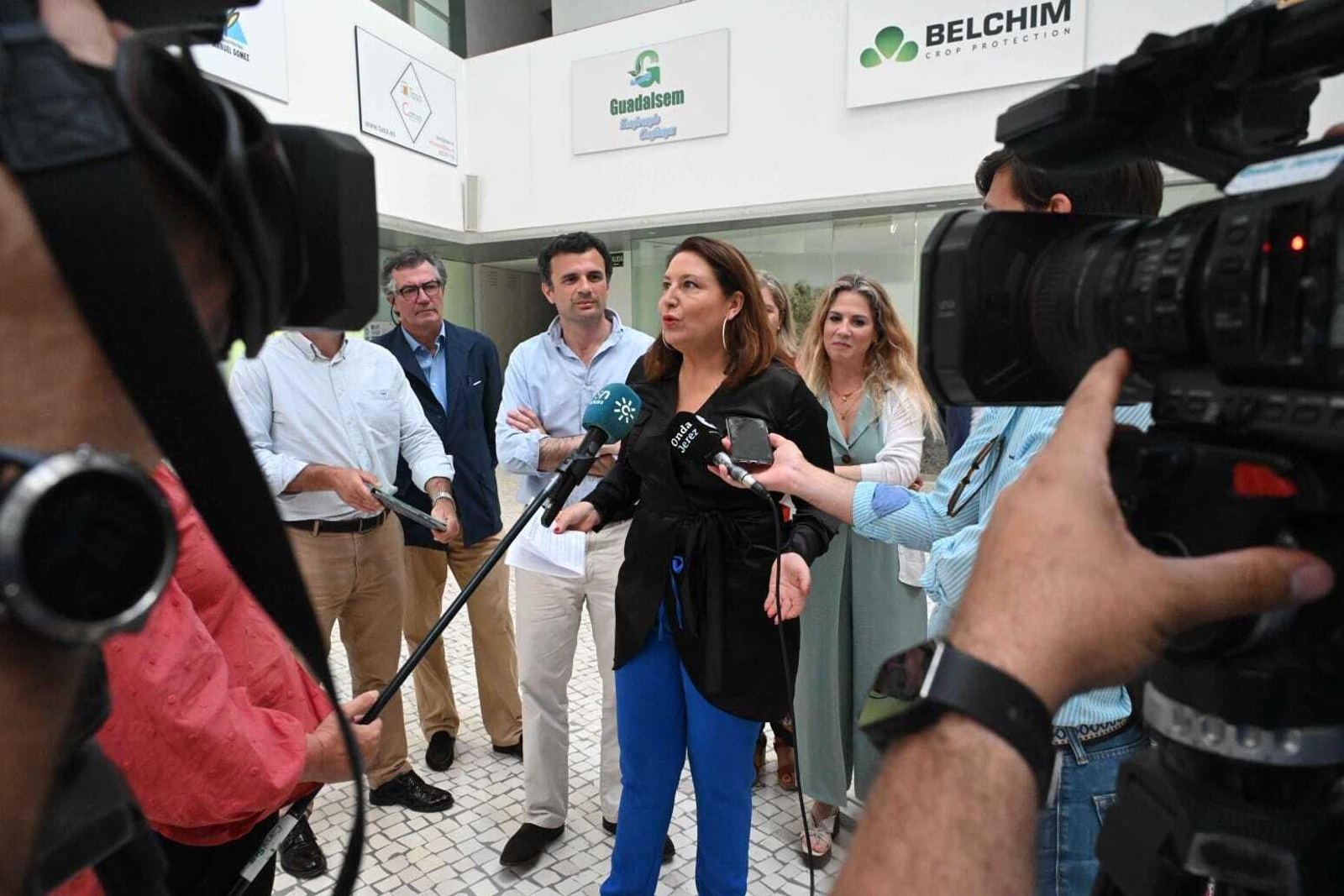 Carmen Crespo, durante su visita a Jerez para reunirse en Asaja.