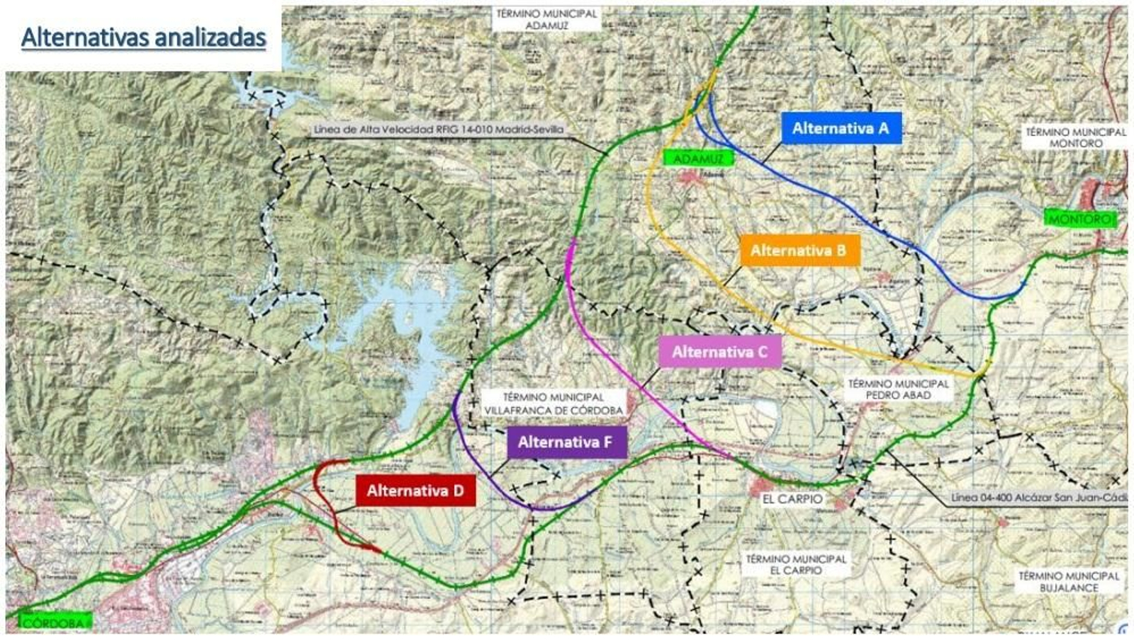 Mapa de la zona donde se realizará el baipás.