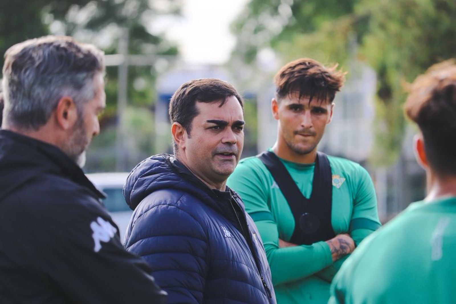 Pablo del Pino, en su primer entrenamiento con el Betis Deportivo.