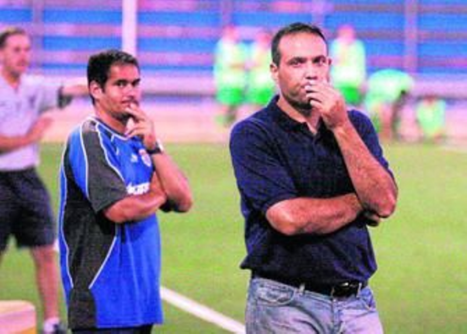 El técnico Manolo del Valle, durante su etapa al frente del primer equipo juvenil del Recreativo.