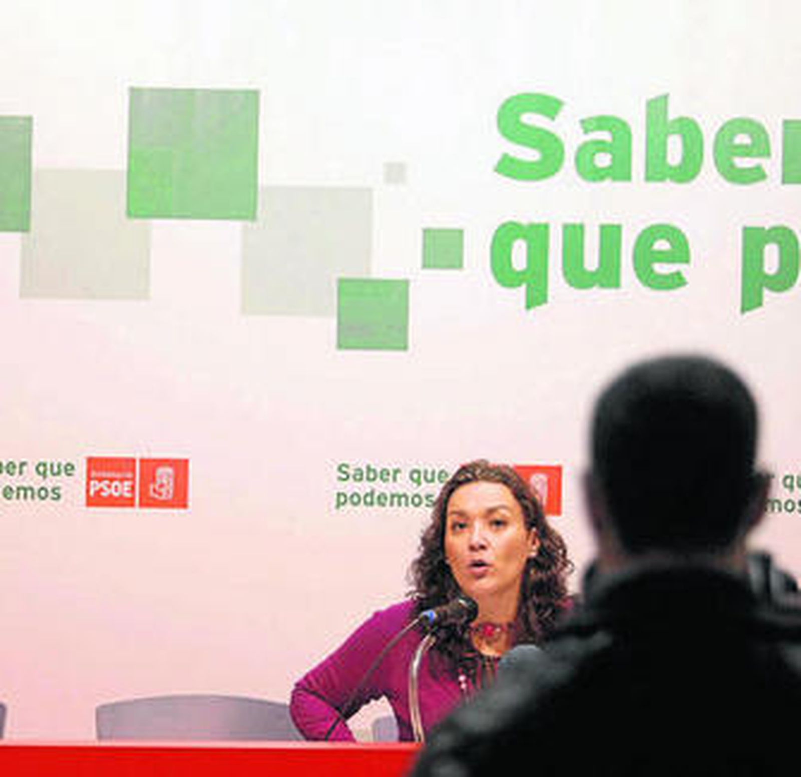 Araujo, durante la rueda de prensa ofrecida ayer en la sede del PSOE.