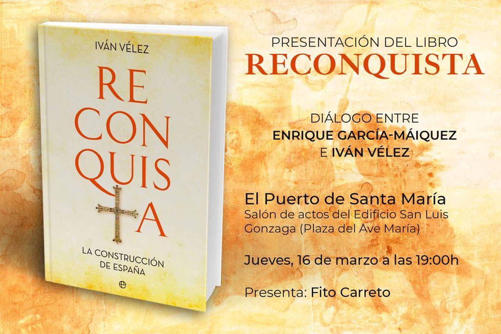 Iván Vélez presenta este jueves en El Puerto su libro ‘Reconquista’.
