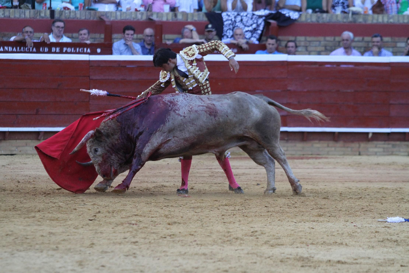 Imágenes de la faena de Miguel Angel Perera en el coso Onubense.
