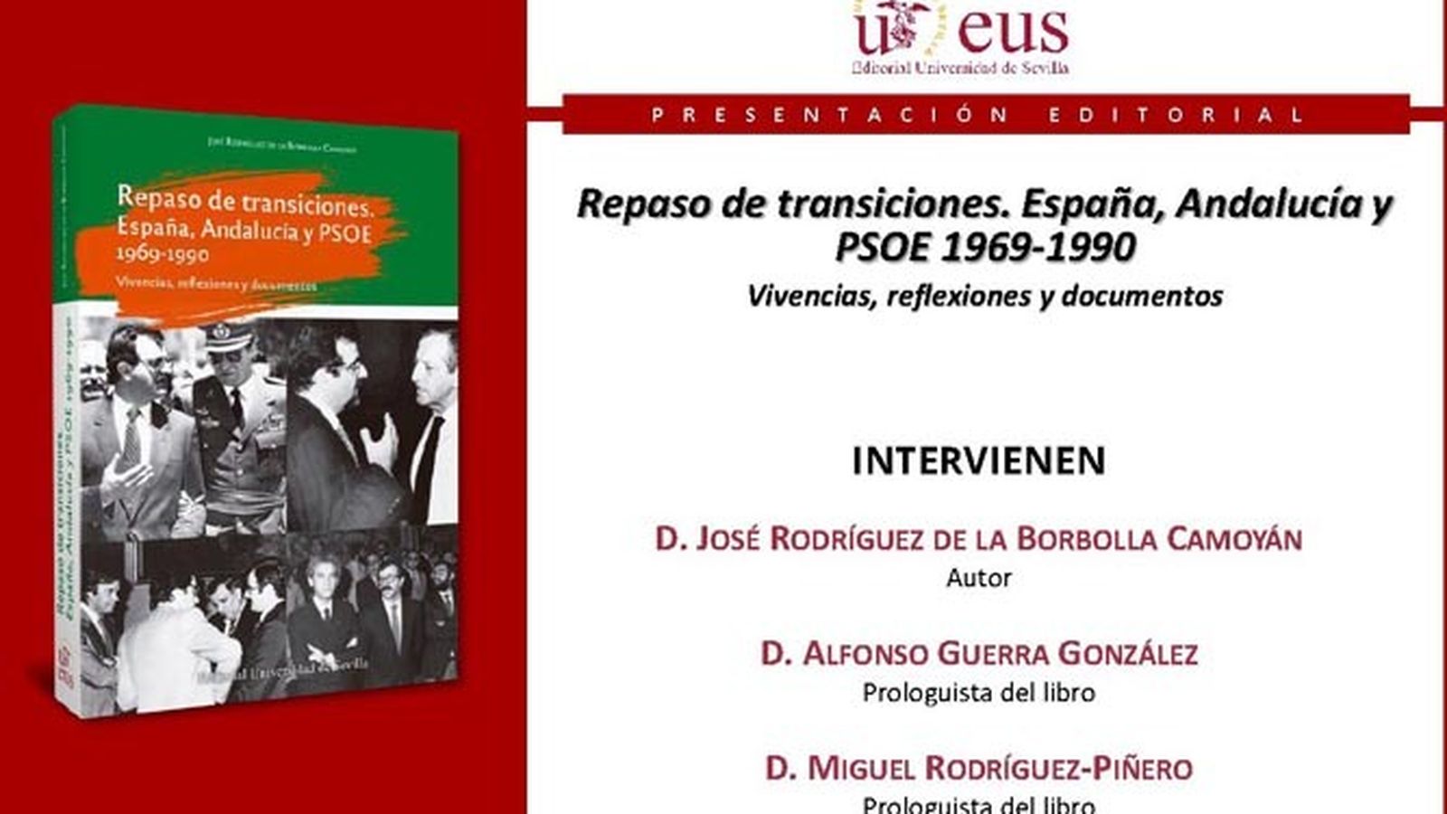 El acto de presentación del libro será el día 24