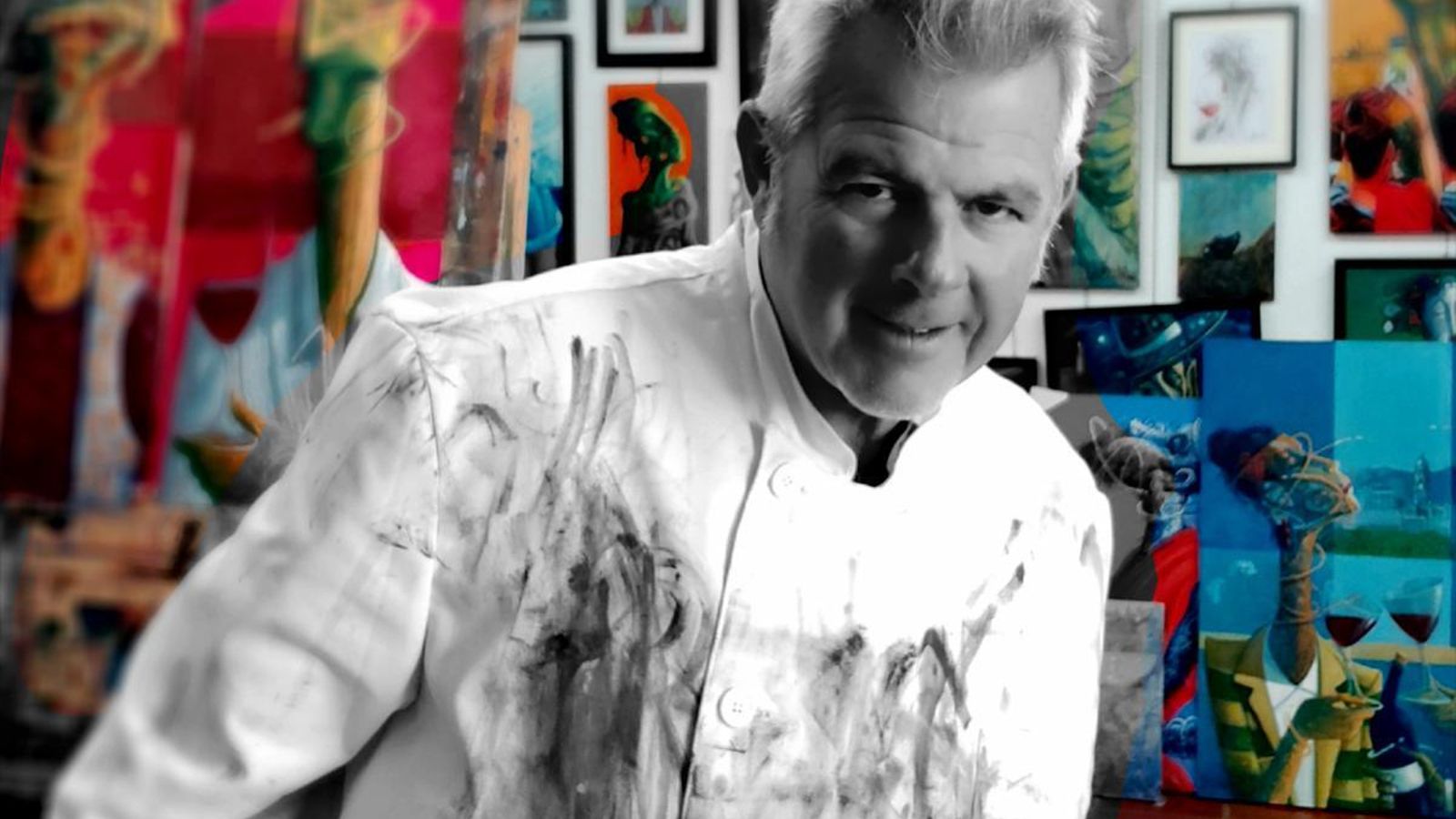 Andrés Mérida en su estudio.