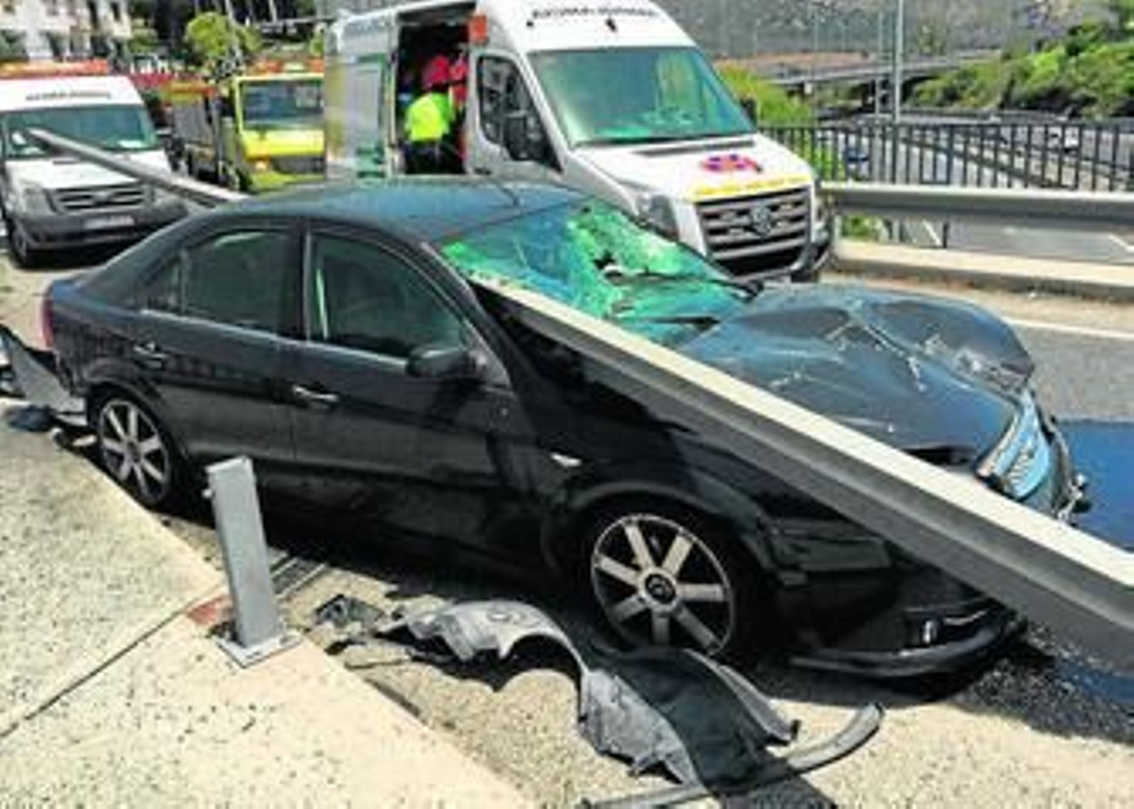 Imagen del coche siniestrado.