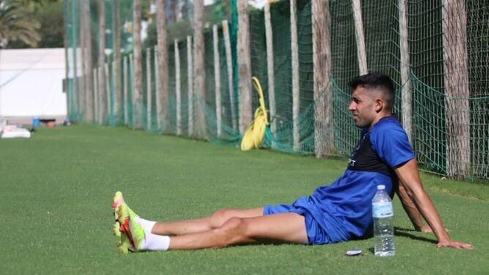 Gerard Oliva, tras un entrenamiento, en su etapa con la Balona