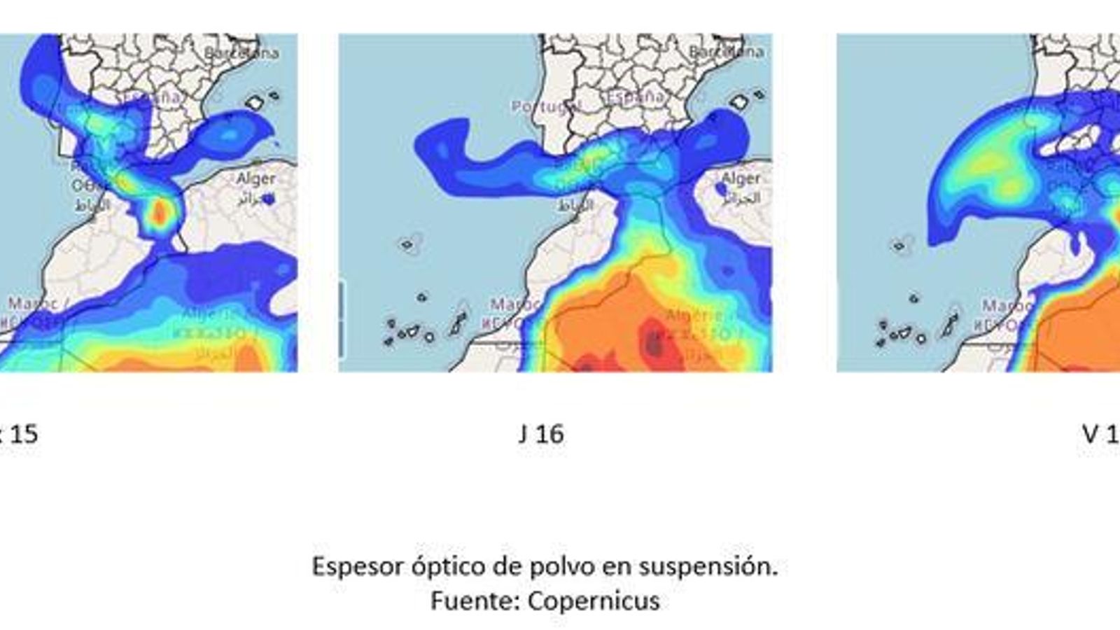 Presencia de calima en Andalucía.