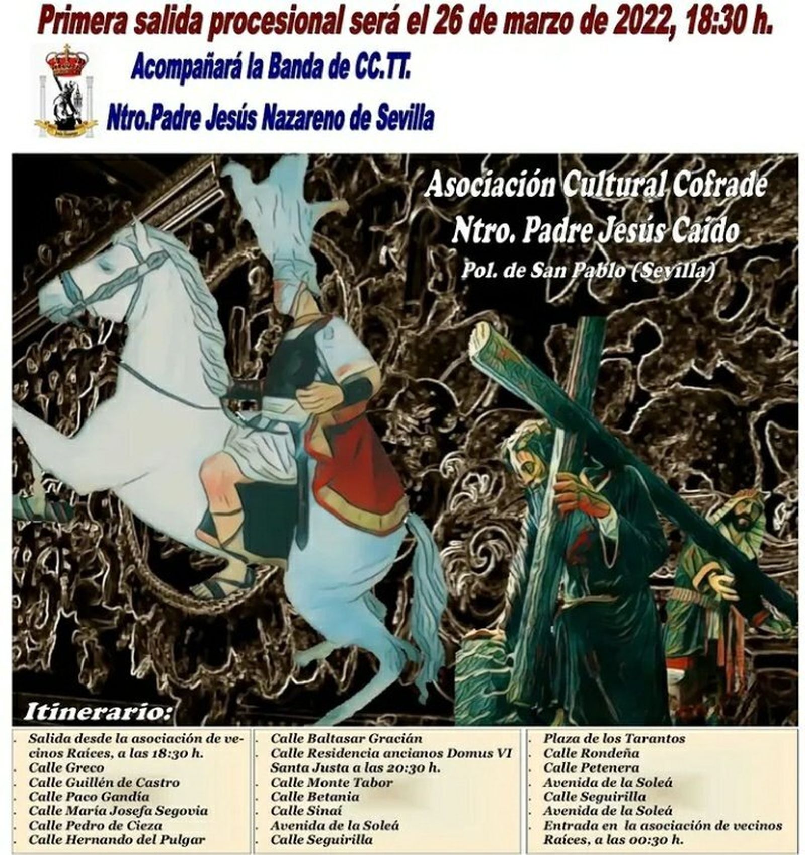 Cartel de la salida procesional de la Asociación Cultural
