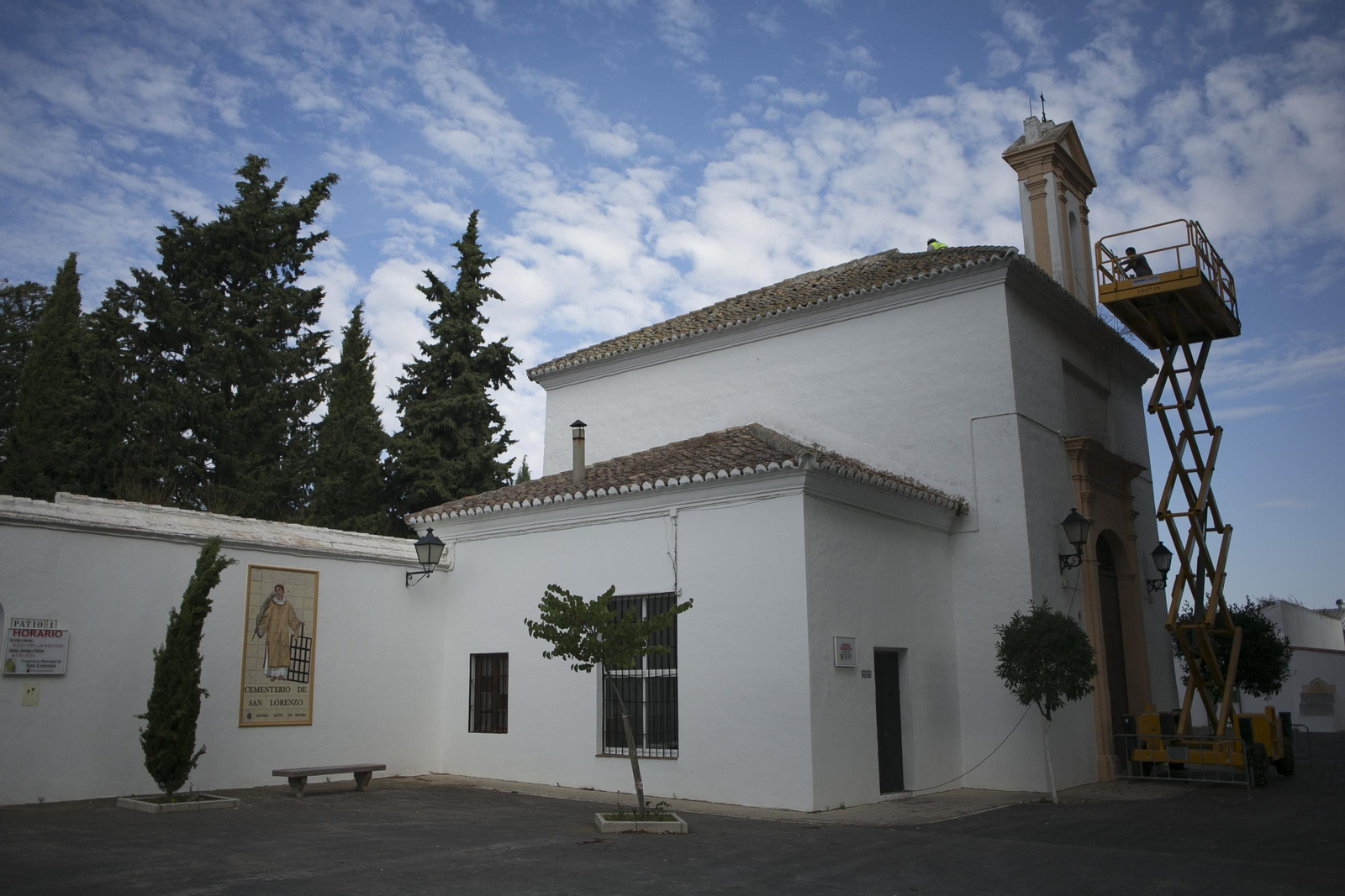 Trabajos que se están realizando en la capilla.
