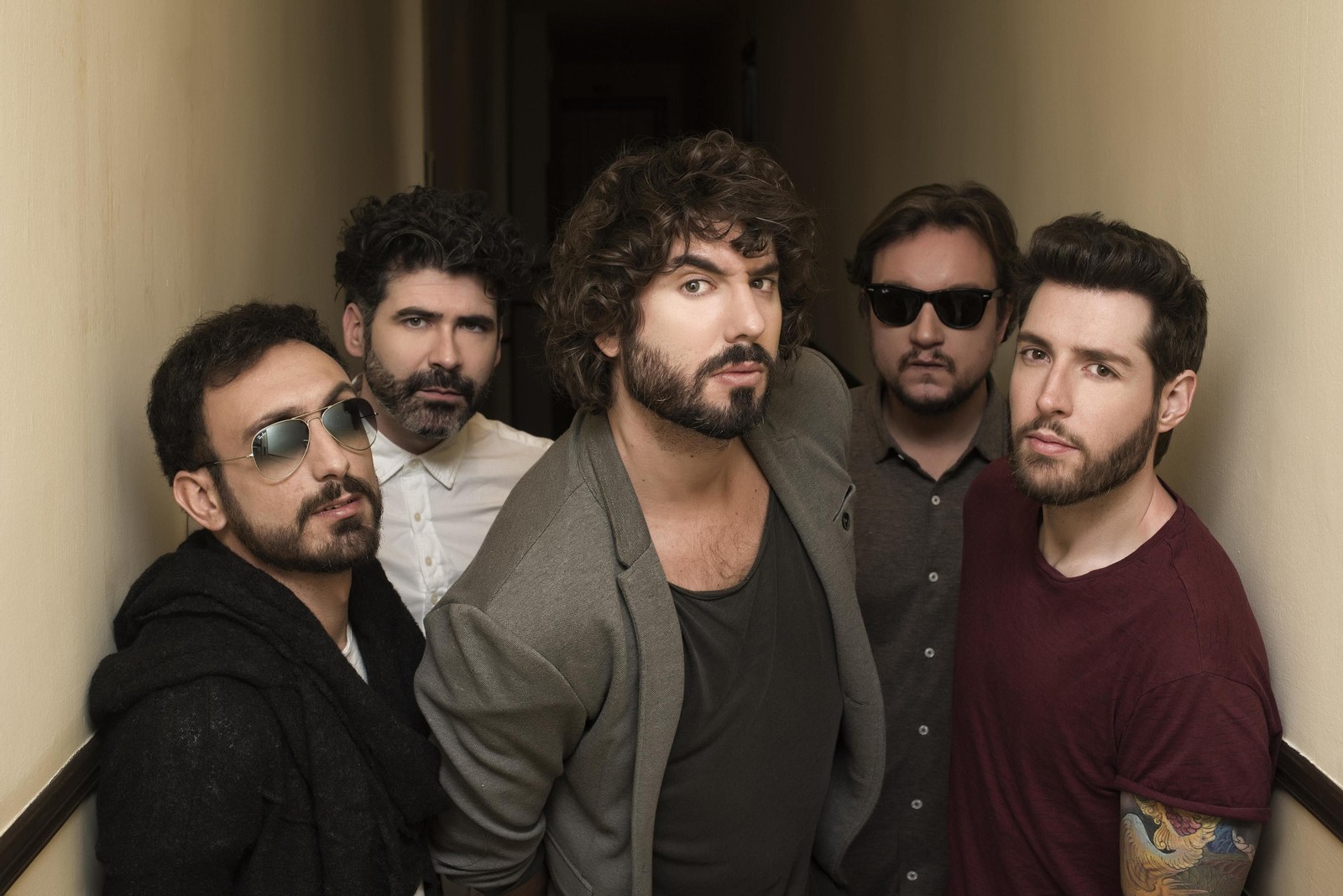 De izquierda a derecha: Ema Pérez 'Gato', Alberto Pérez, Mikel Izal, Iván Mella y Alejandro Jordá.