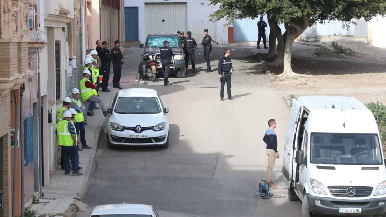 Imagen del dispositivo policial desplegado en la zona